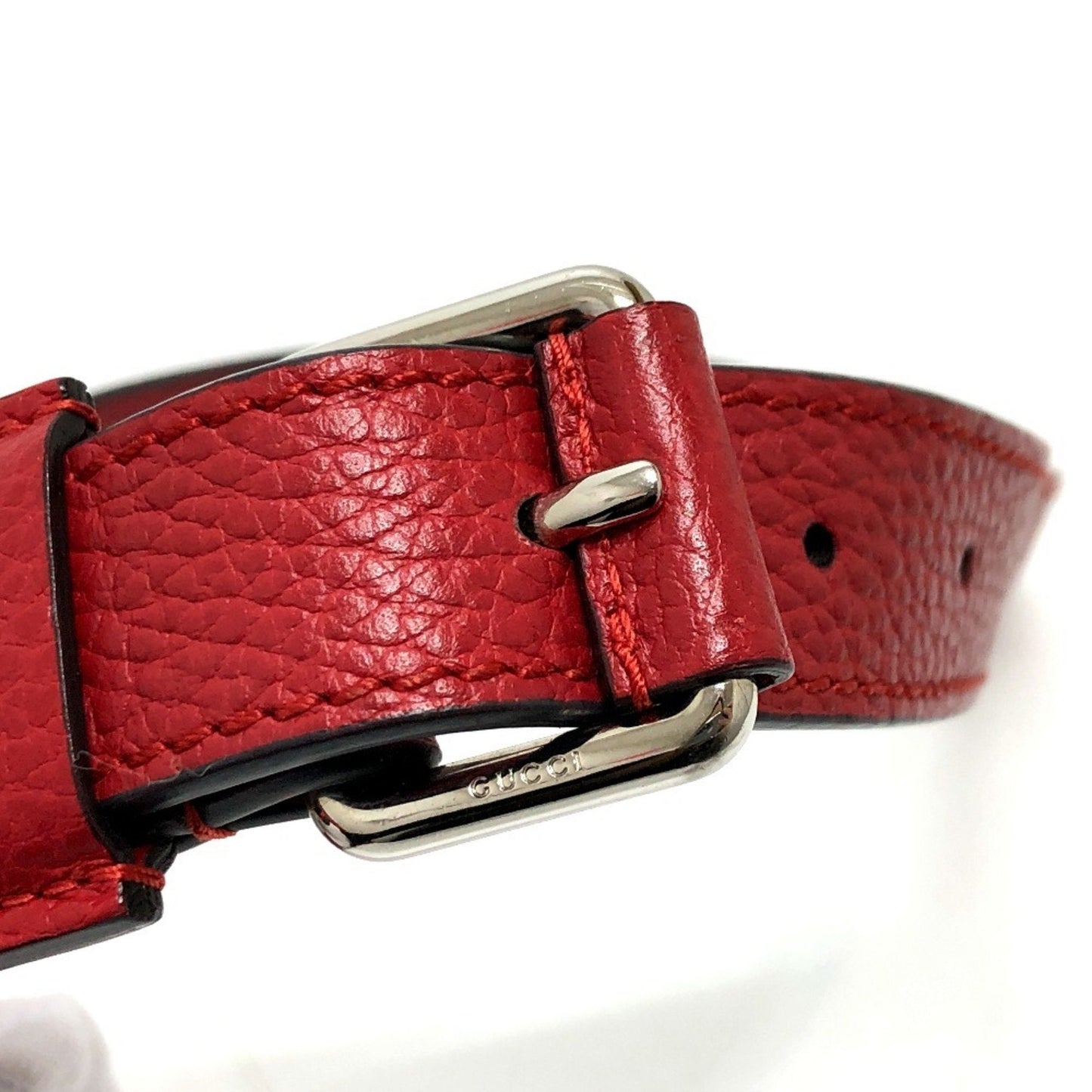 Gucci Red Color Nylon Leather Shoulder Bag