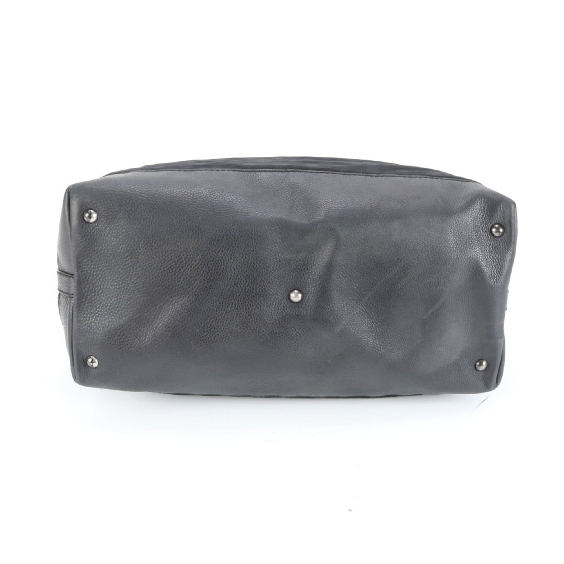 Gucci Black Leather Nylon Tote Bag