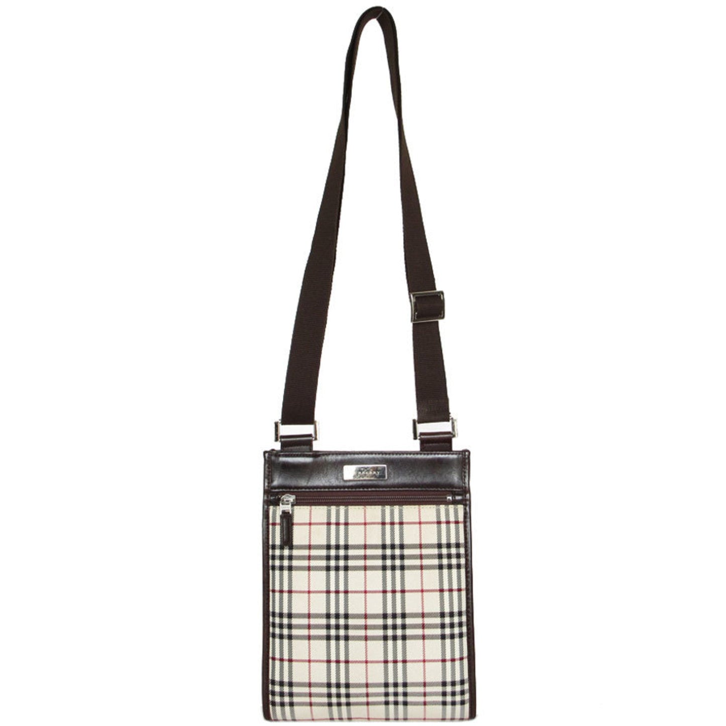 Burberry Shoulder Bag Leather Canvas Brown Shoulder Bag 4