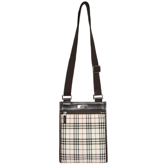 Burberry Shoulder Bag Leather Canvas Brown Shoulder Bag 4