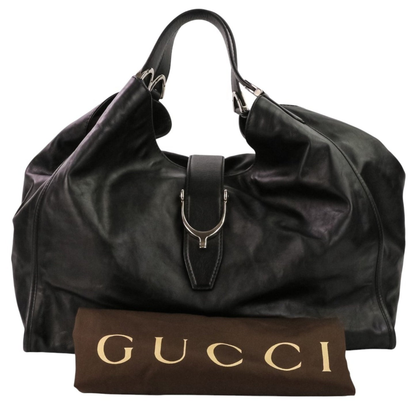 Gucci Black Leather Tote Bag