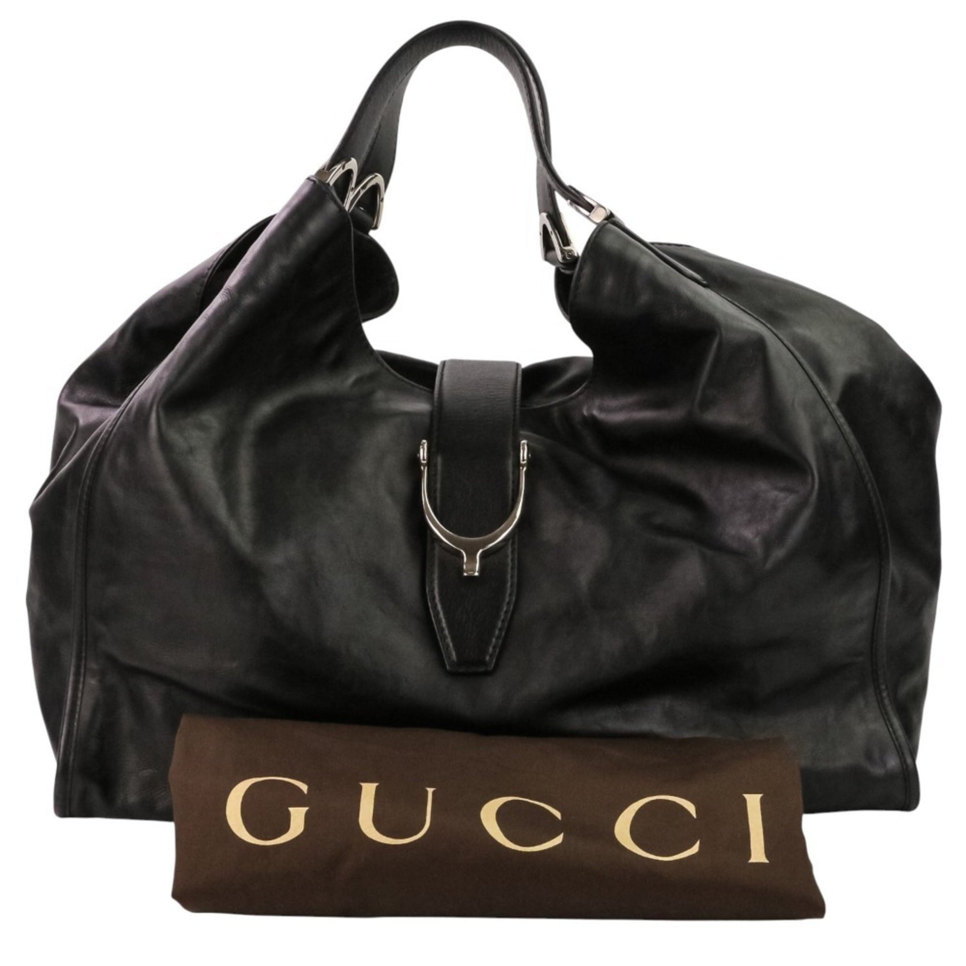 Gucci Black Leather Tote Bag