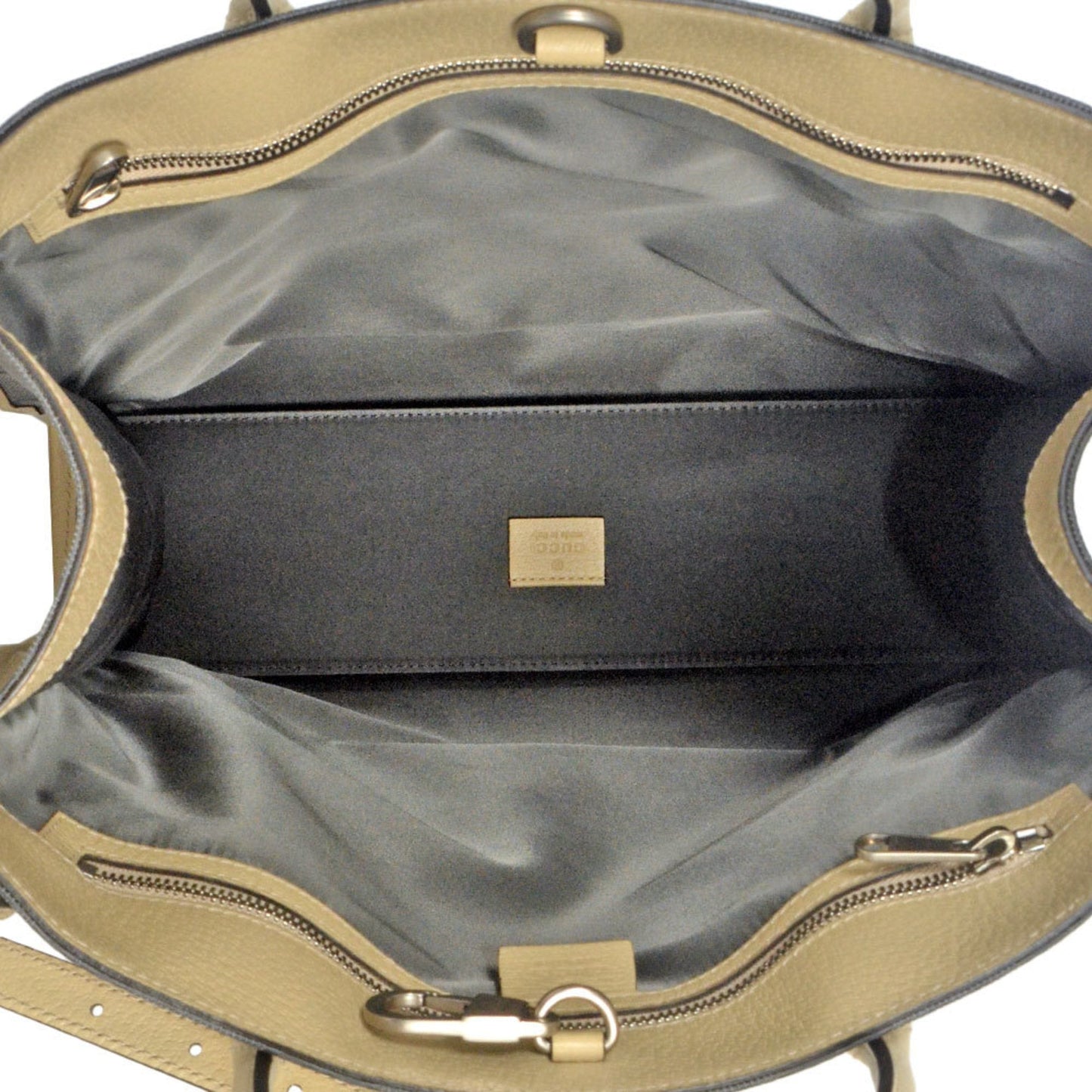 Gucci Gray Nylon Leather Tote Bag