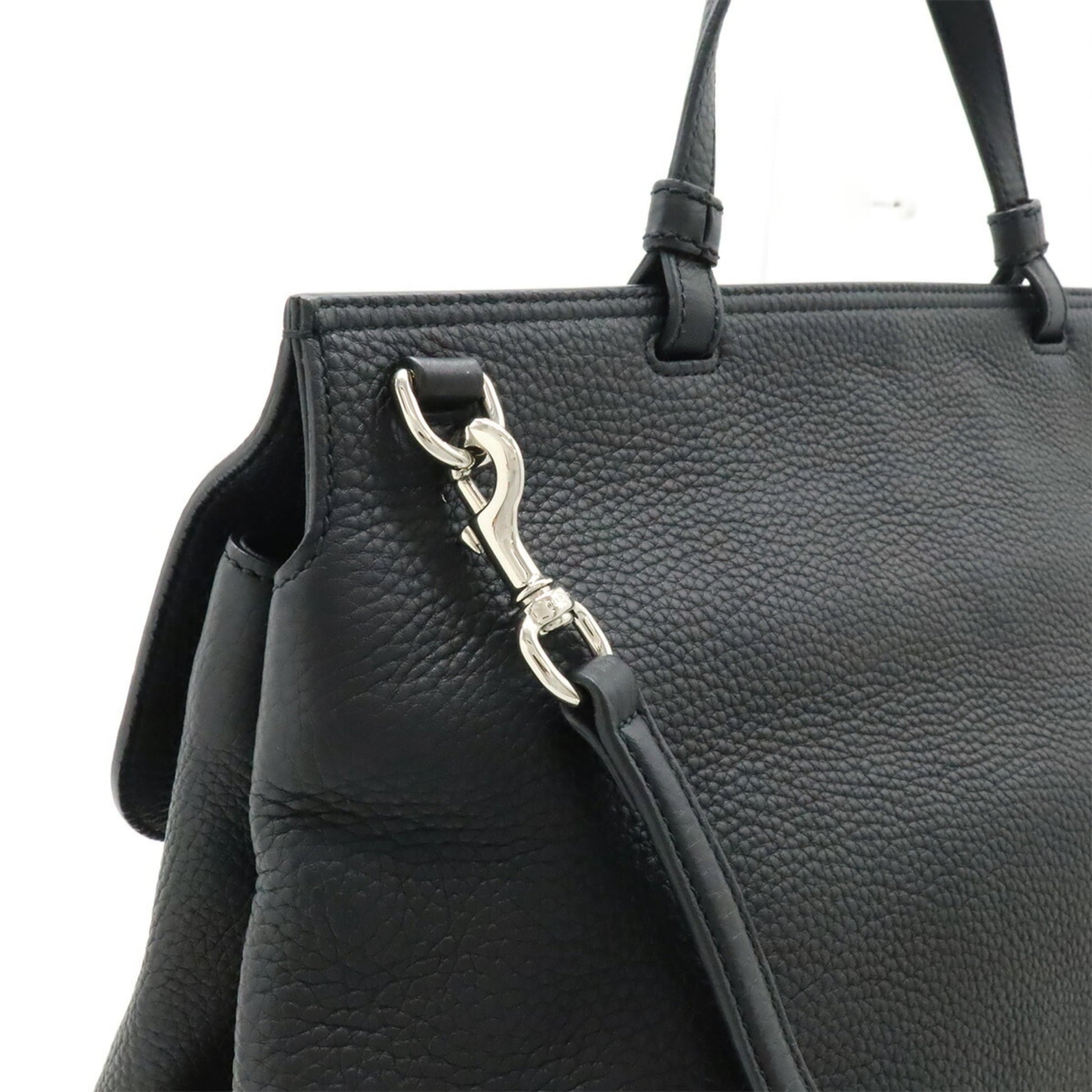 Gucci Black Bamboo Leather Handbag Shoulder Bag