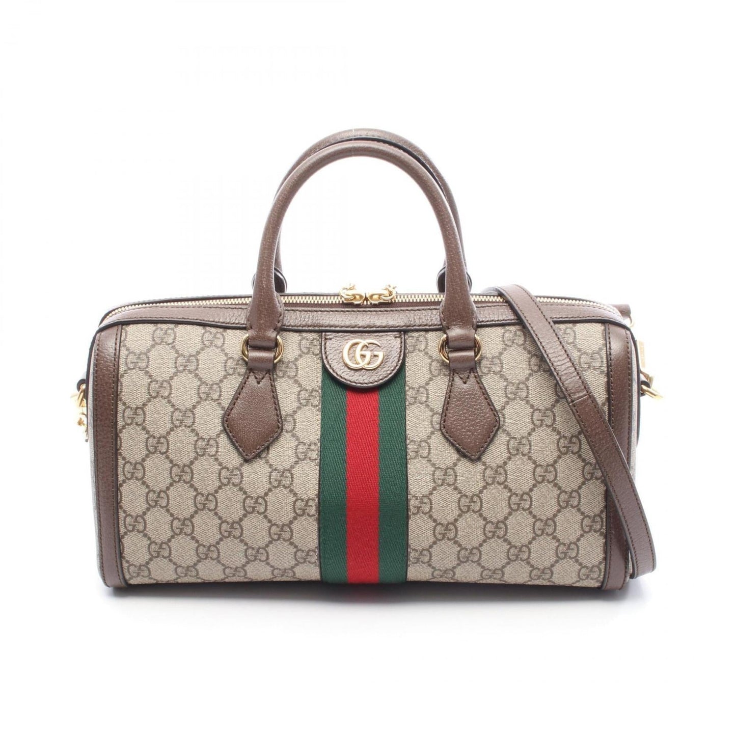Gucci Beige Brown Multi-Color Coated Canvas Pvc Leather/Webbing Handbag
