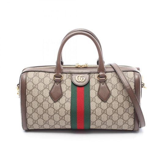 Gucci Beige Brown Multi-Color Coated Canvas Pvc Leather/Webbing Handbag