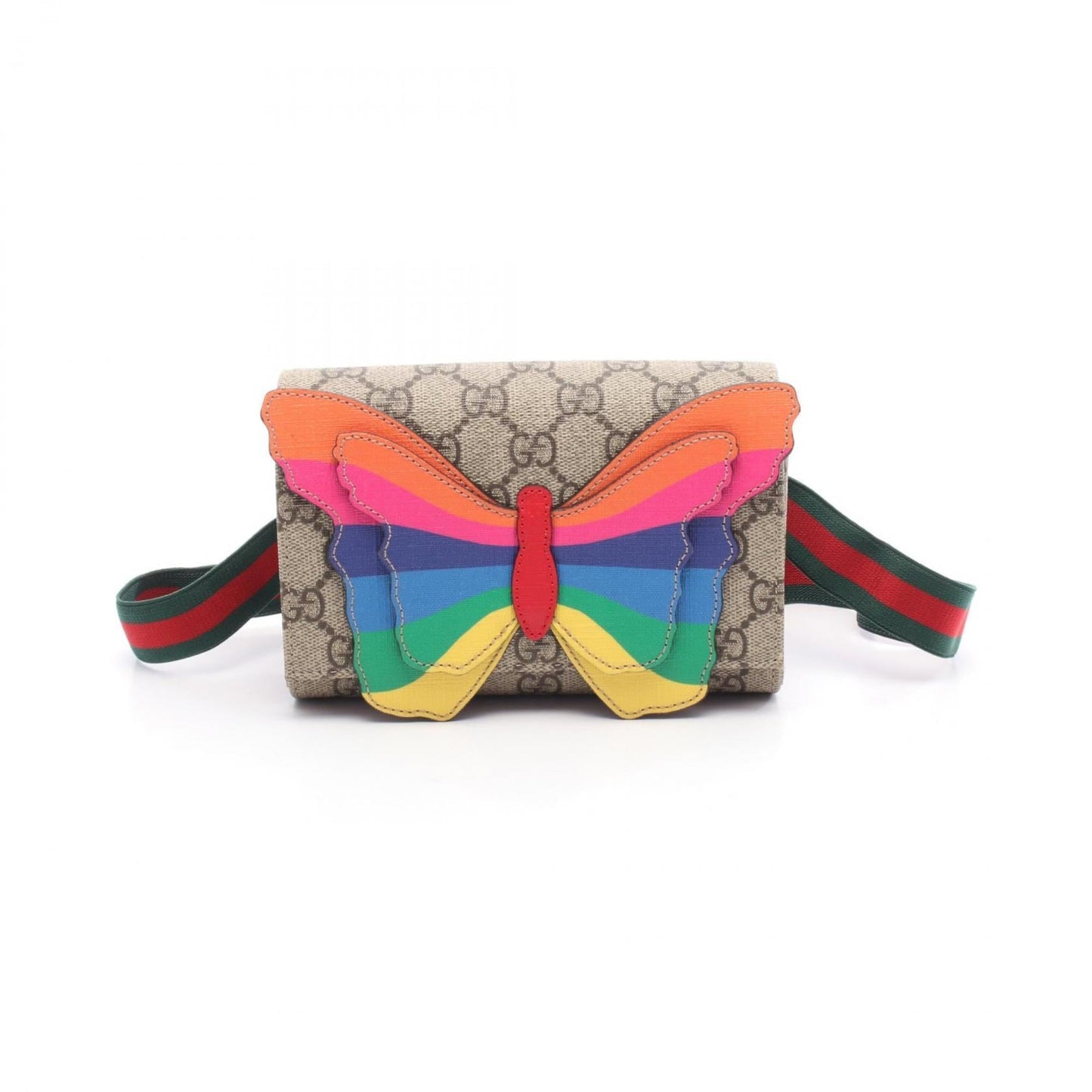 Gucci Beige Multi-Color Pvc Coated Canvas Leather Fanny Pack