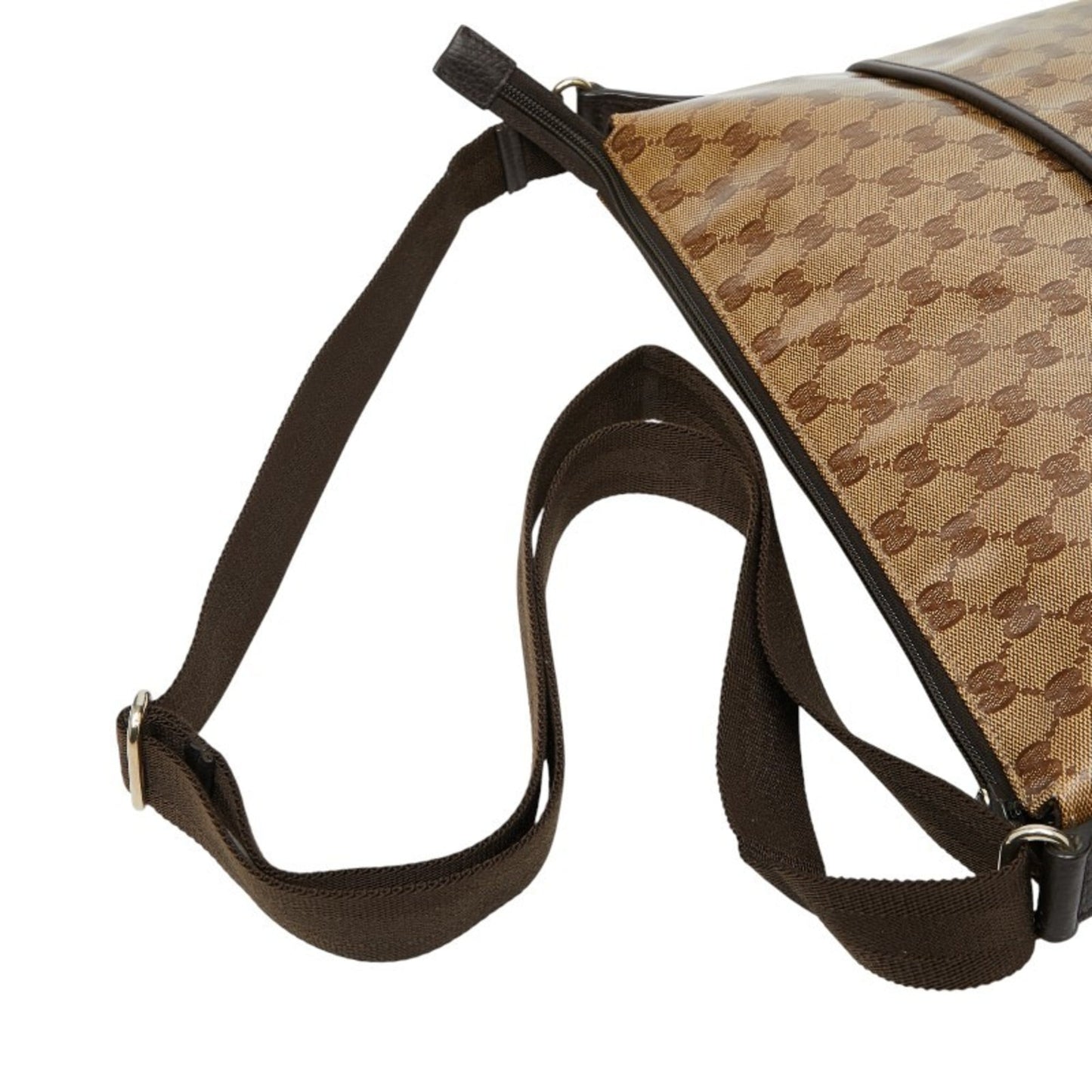 Gucci Beige Brown Pvc Leather Shoulder Bag