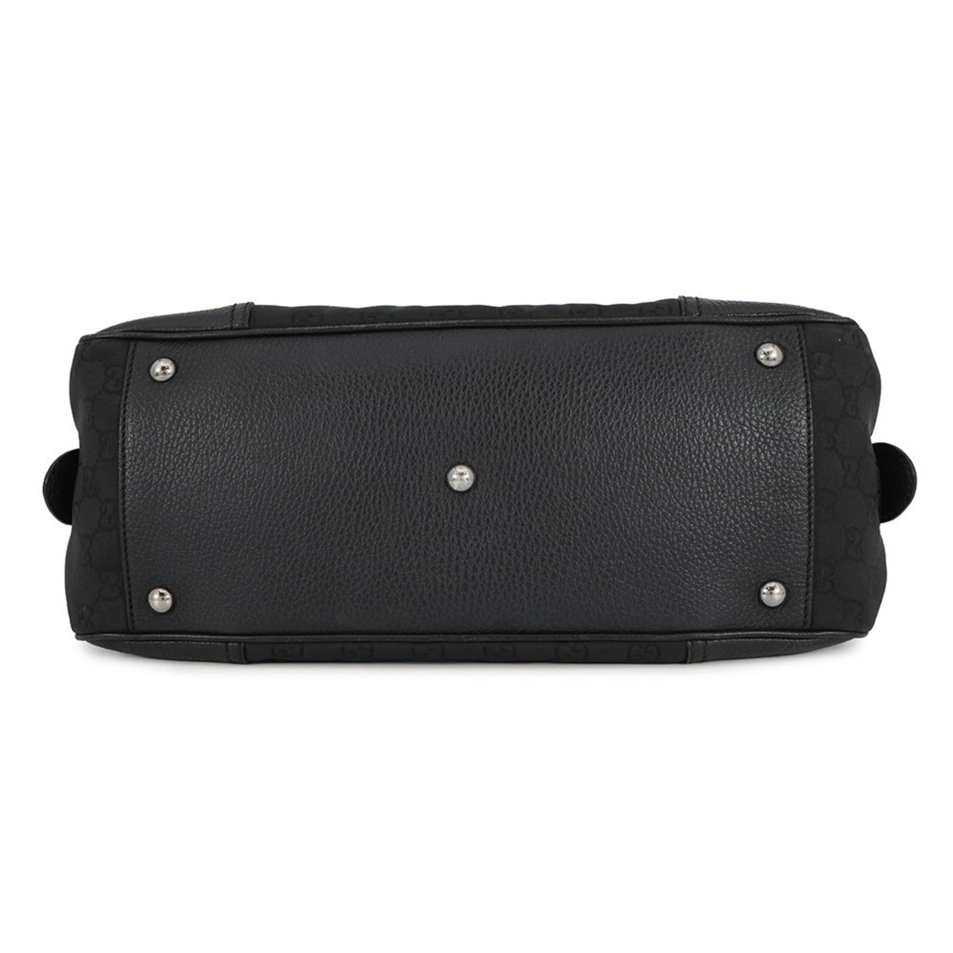 Gucci Sherry Line Black Nylon Leather Handbag
