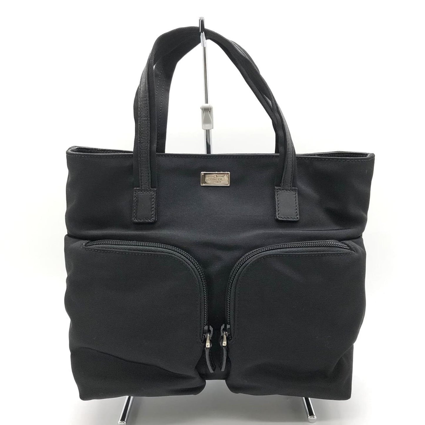 Gucci Black Nylon Leather Handbag