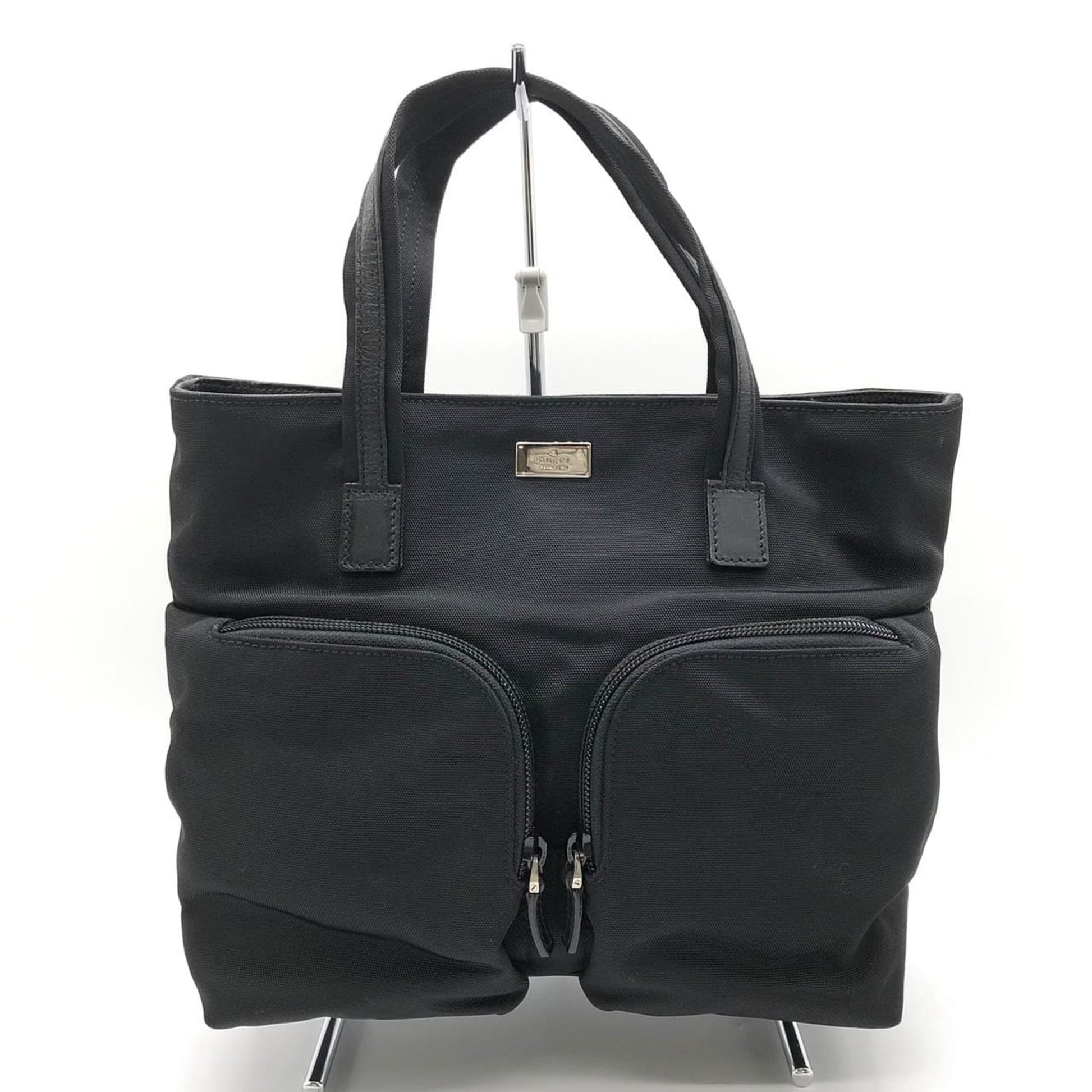 Gucci Black Nylon Leather Handbag