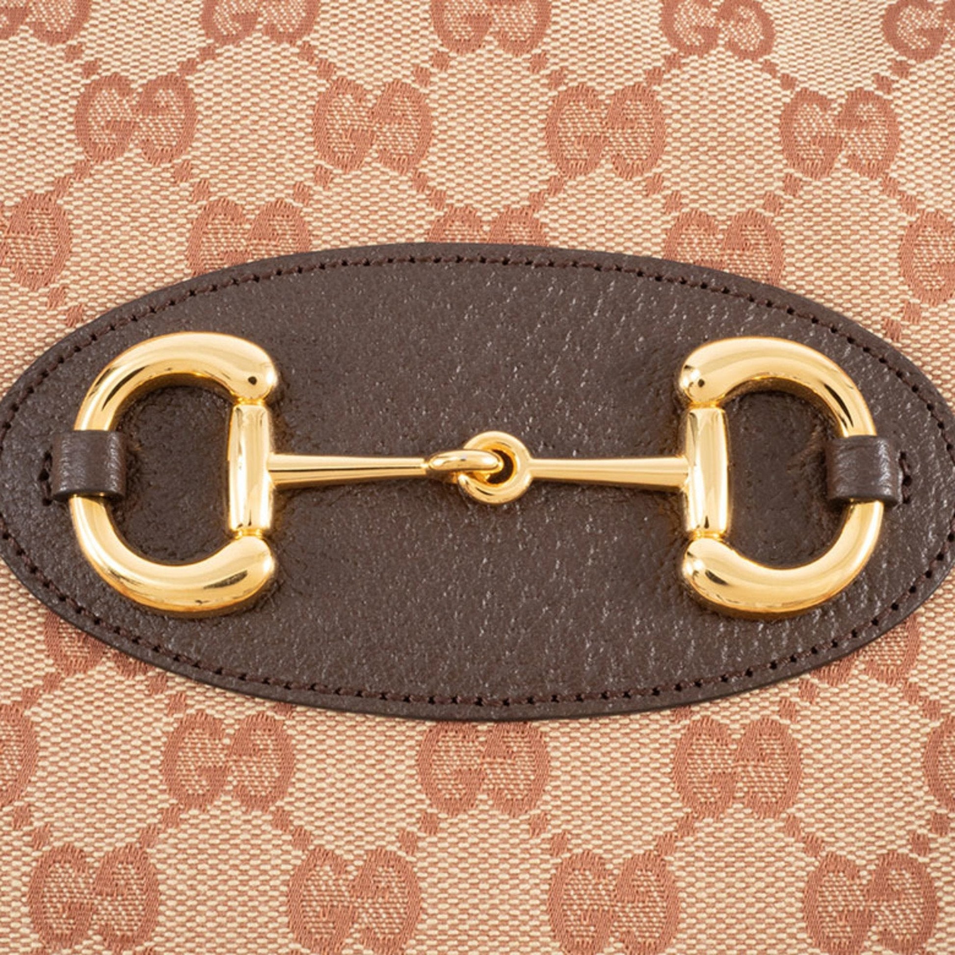 Gucci Beige Brown Gg Canvas Leather Shoulder Bag