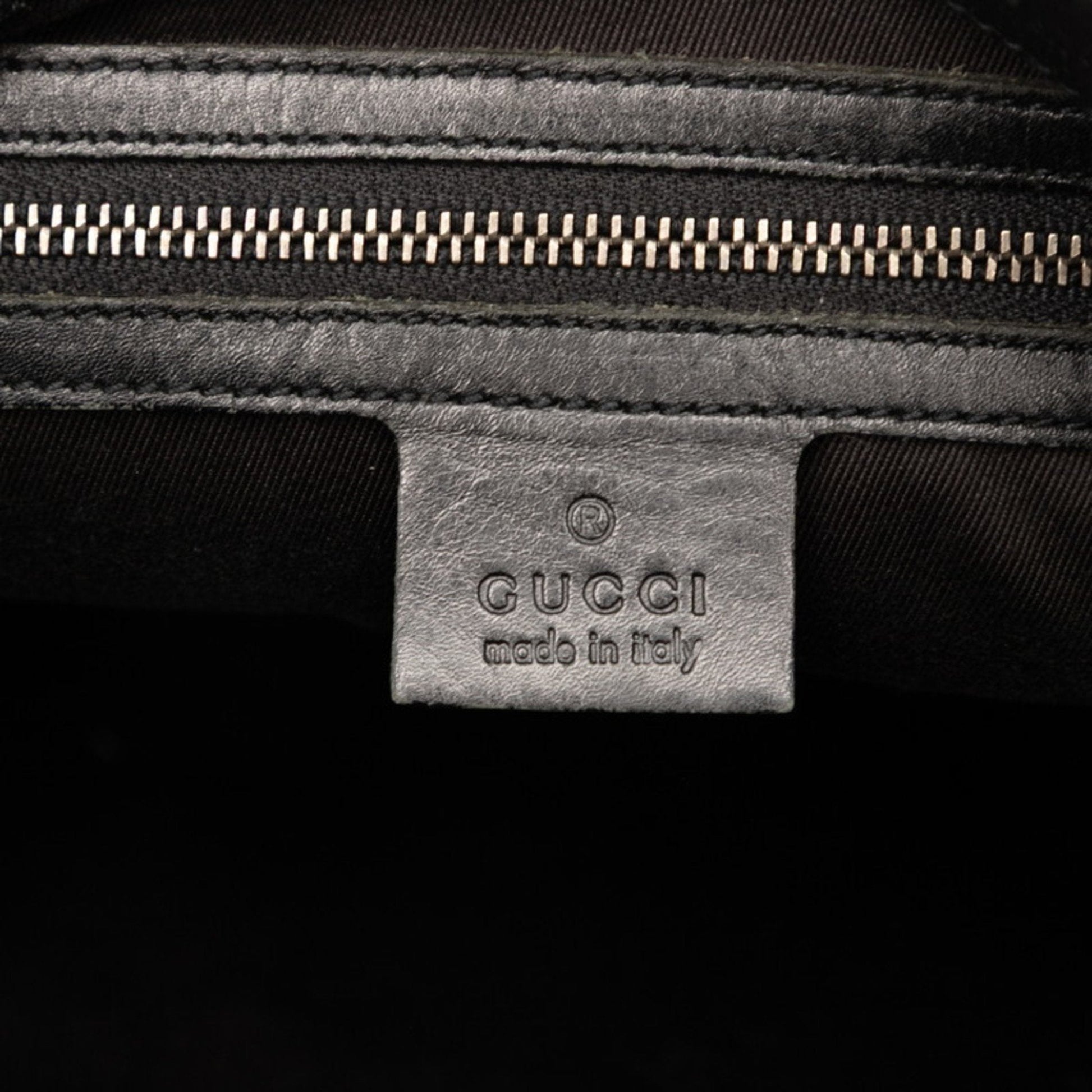 Gucci Black Canvas Leather Shoulder Bag