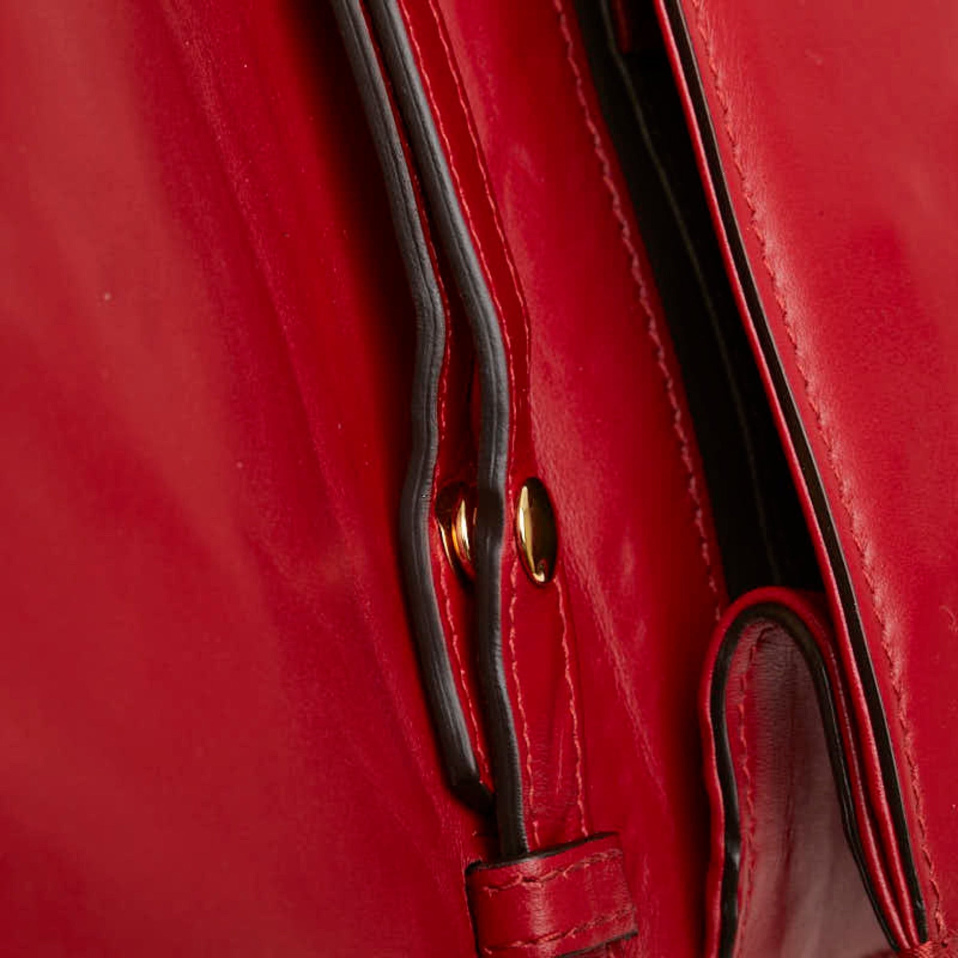 Gucci Red Color Leather Handbag Shoulder Bag