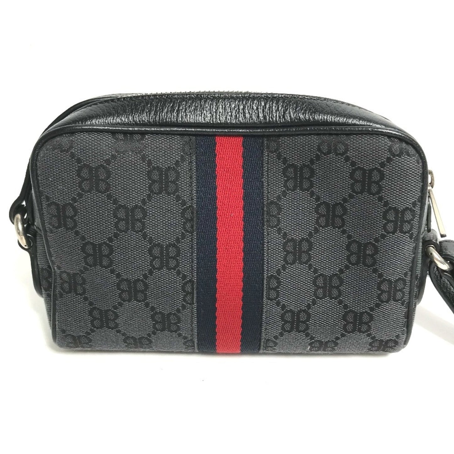 Gucci Black Canvas Leather Pochette Shoulder Bag