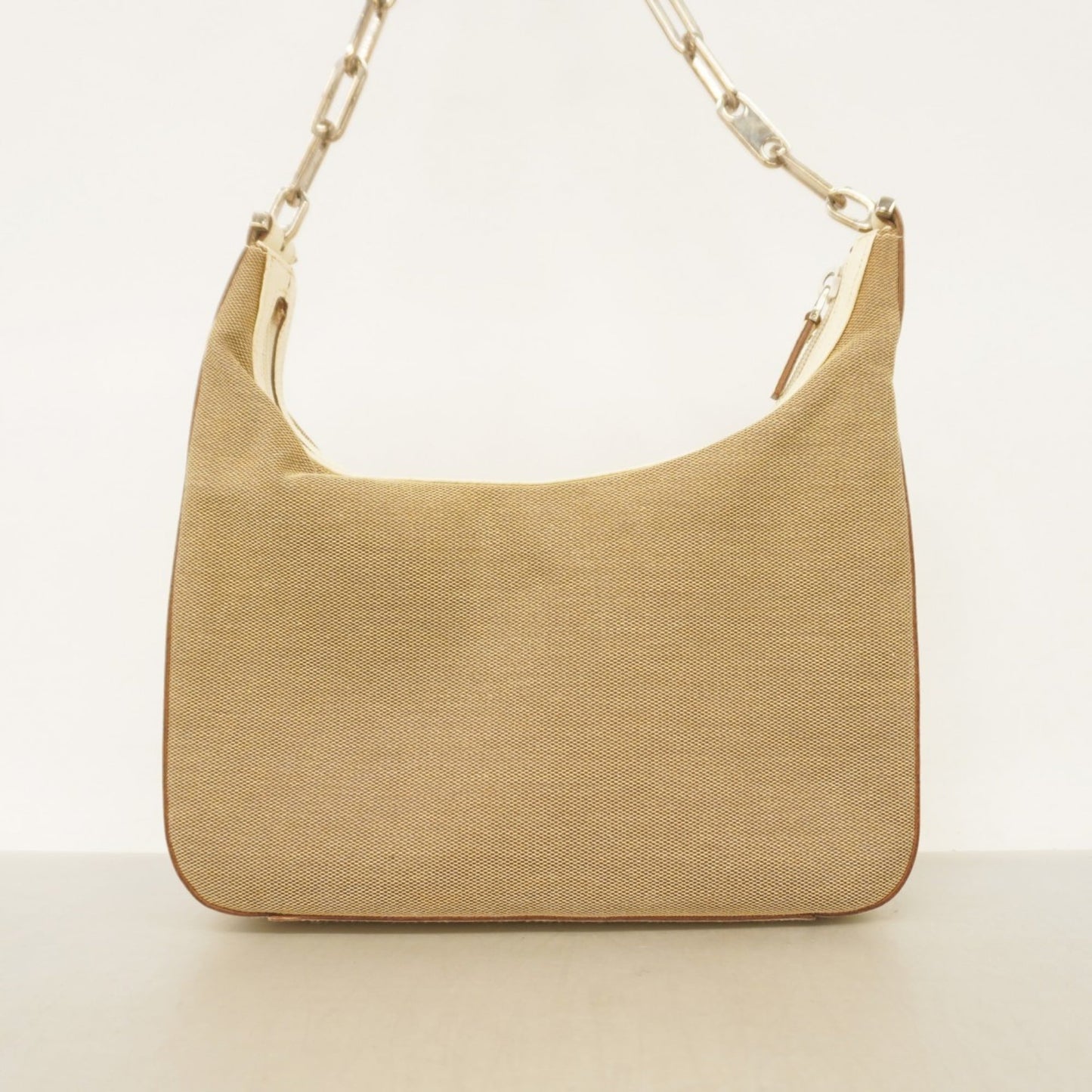 Gucci Beige White Canvas Shoulder Bag