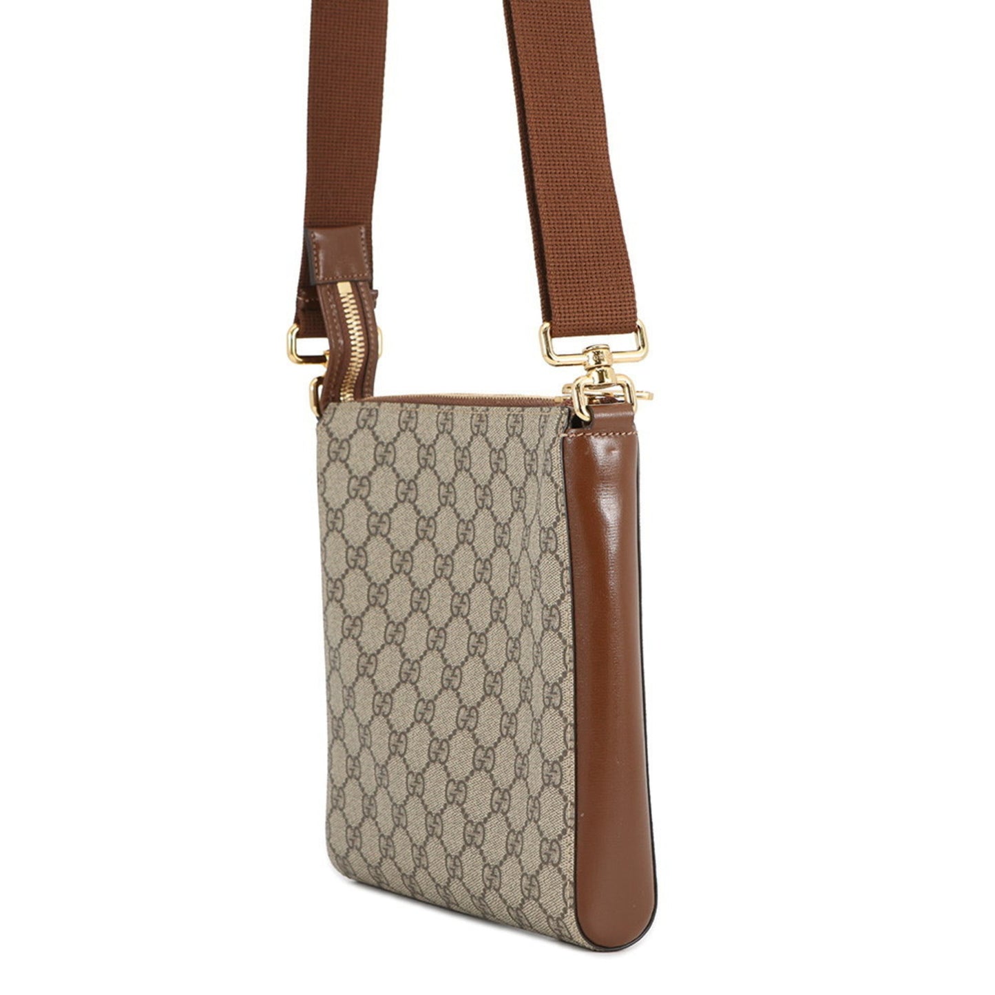 Gucci Beige Brown Gg Supreme Leather Messenger Bag Shoulder Bag
