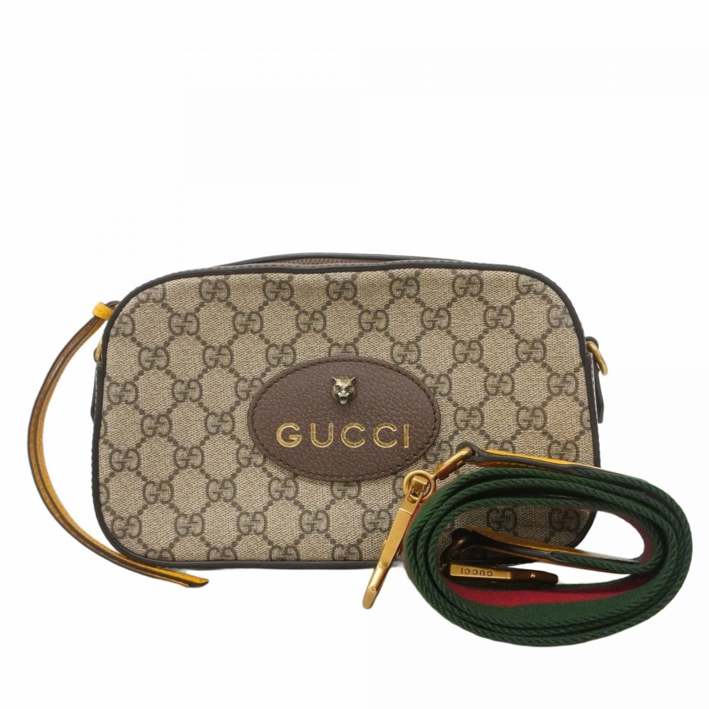 Gucci Beige Brown Pvc Shoulder Bag