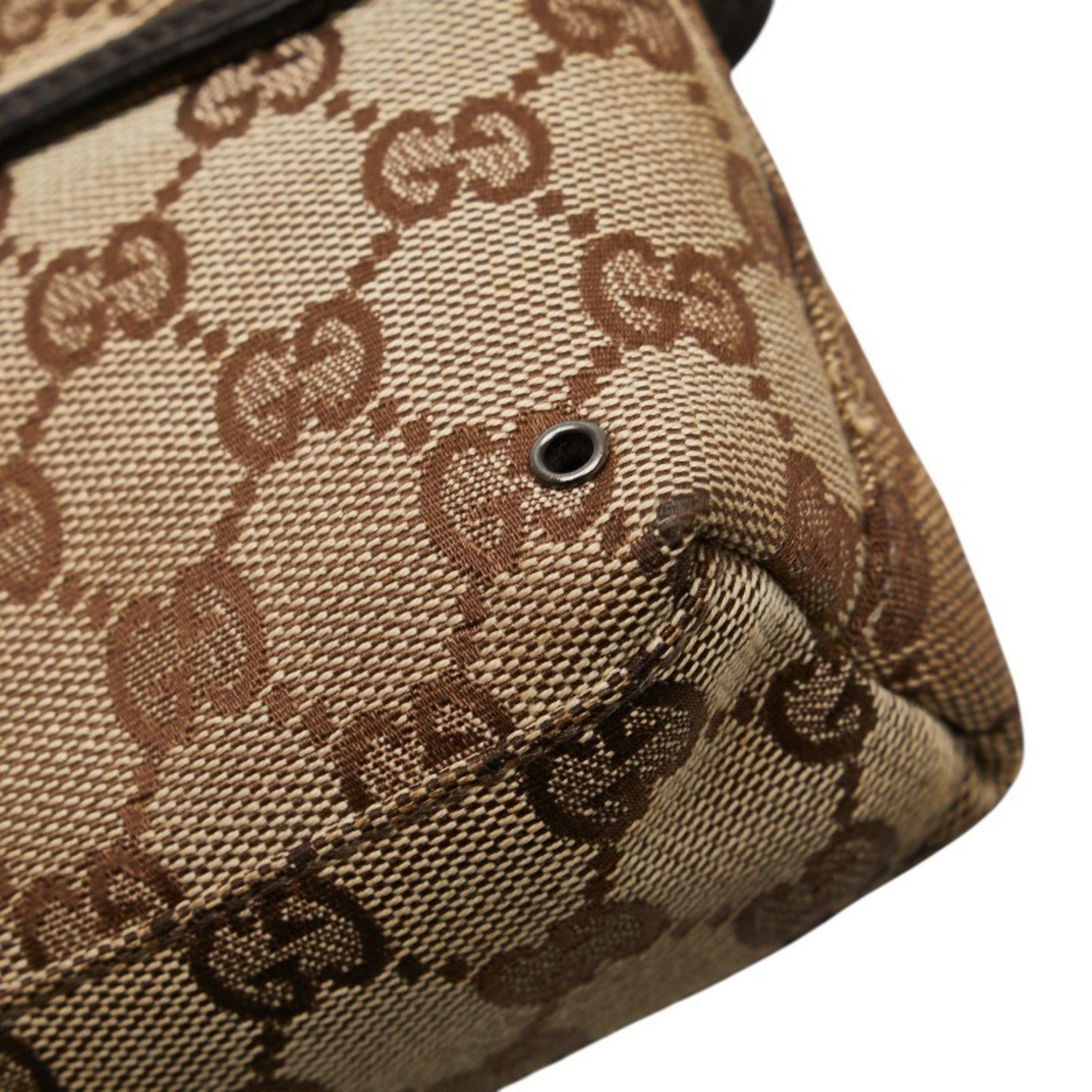 Gucci Beige Brown Canvas Leather Fanny Pack
