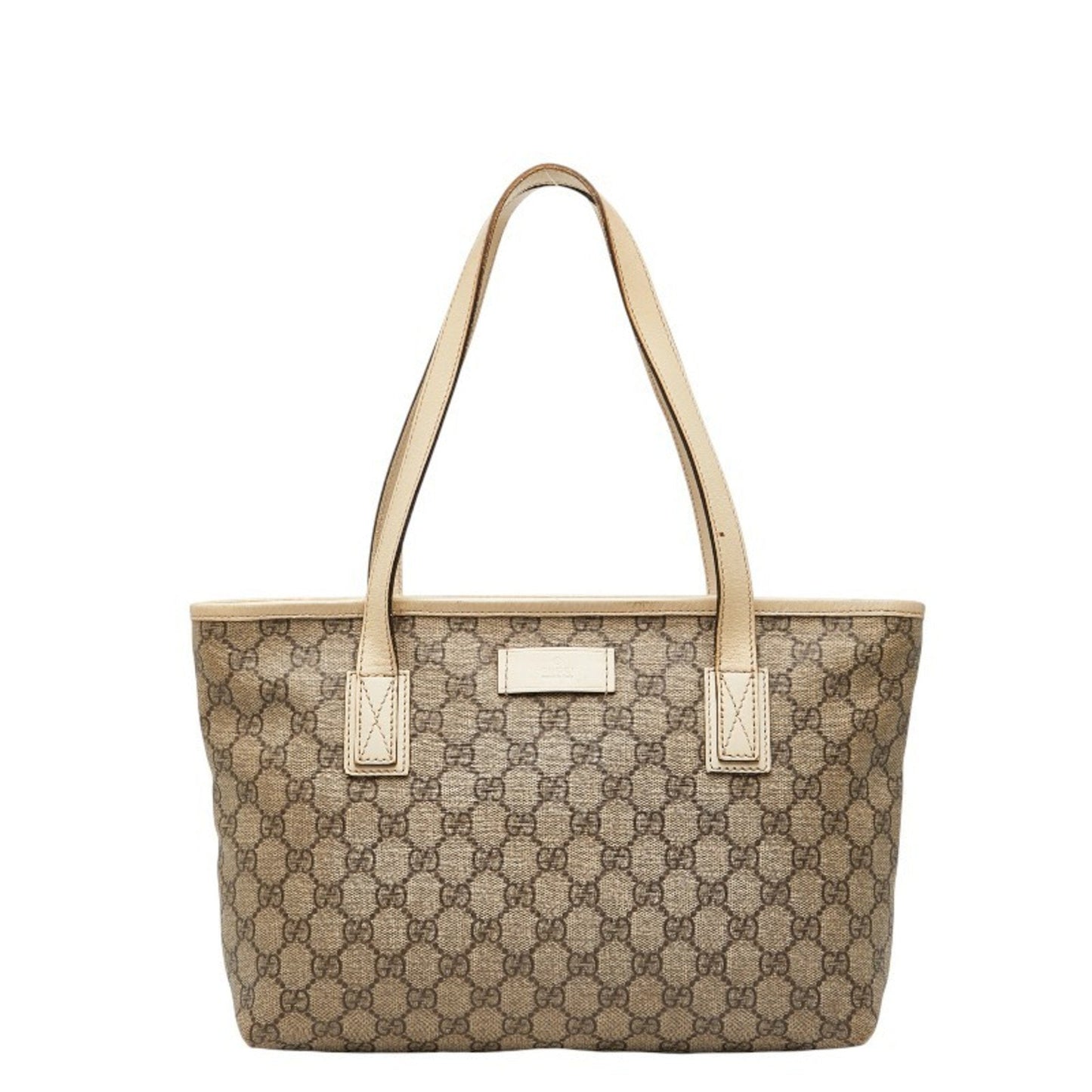Gucci Beige Ivory Pvc Leather Handbag Tote Bag