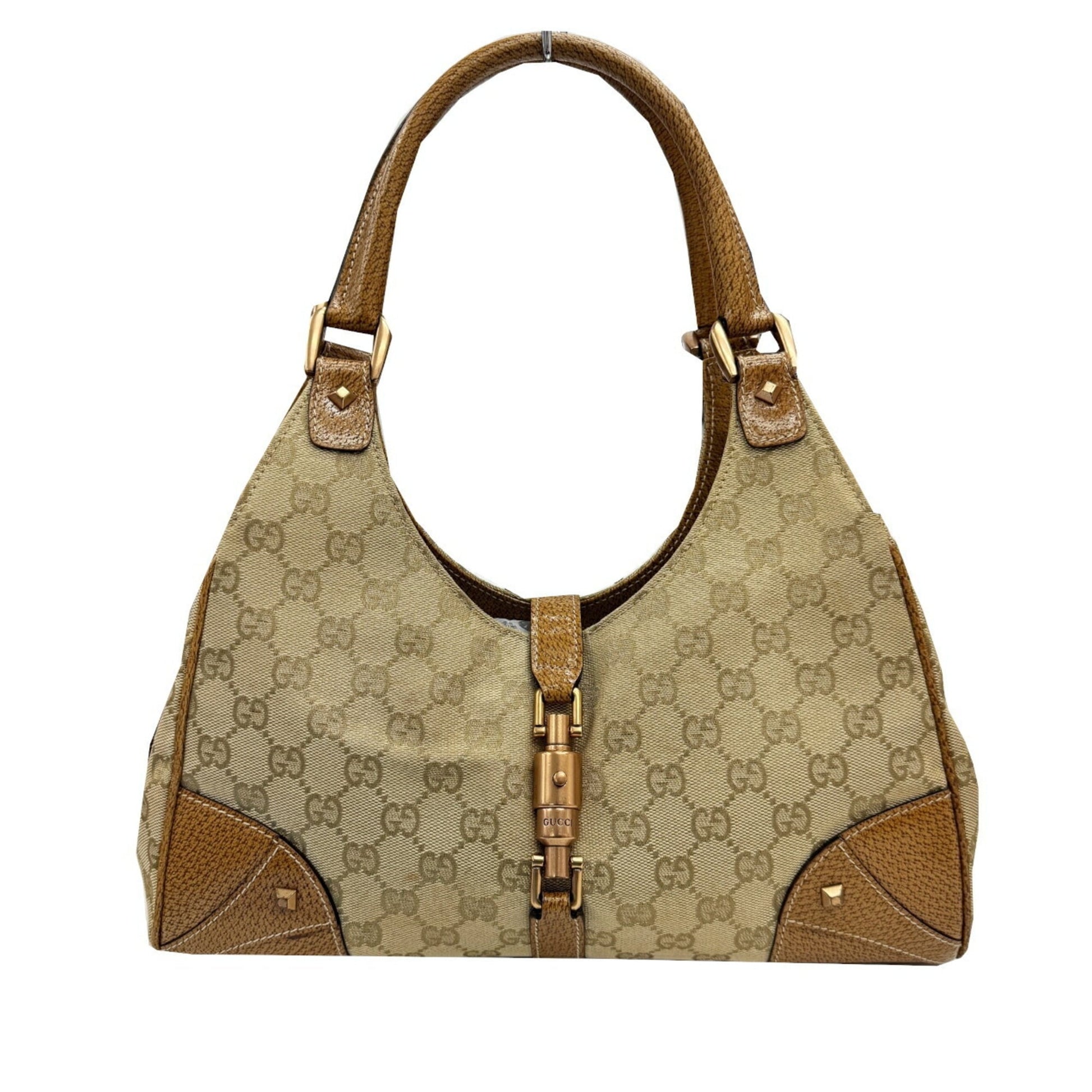 Gucci New Jackie Beige Gg Canvas Handbag