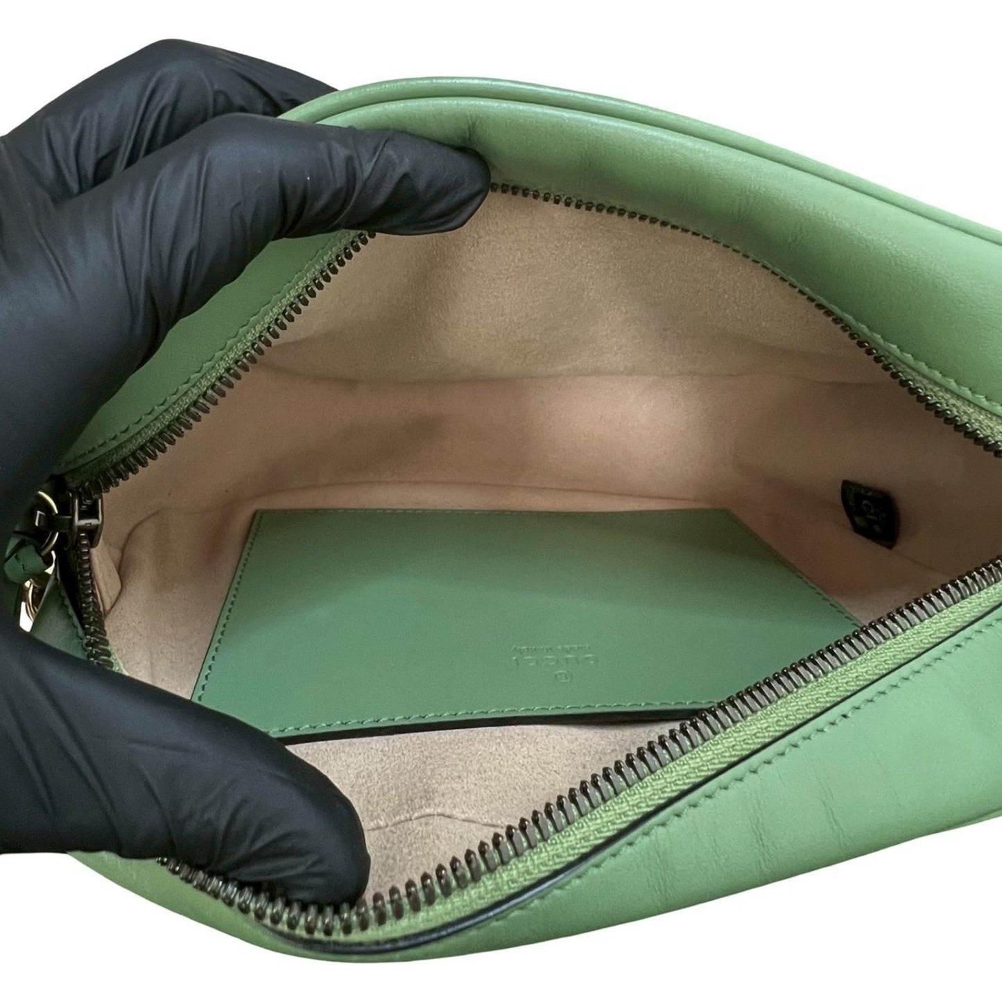 Gucci Green Leather Pochette Shoulder Bag