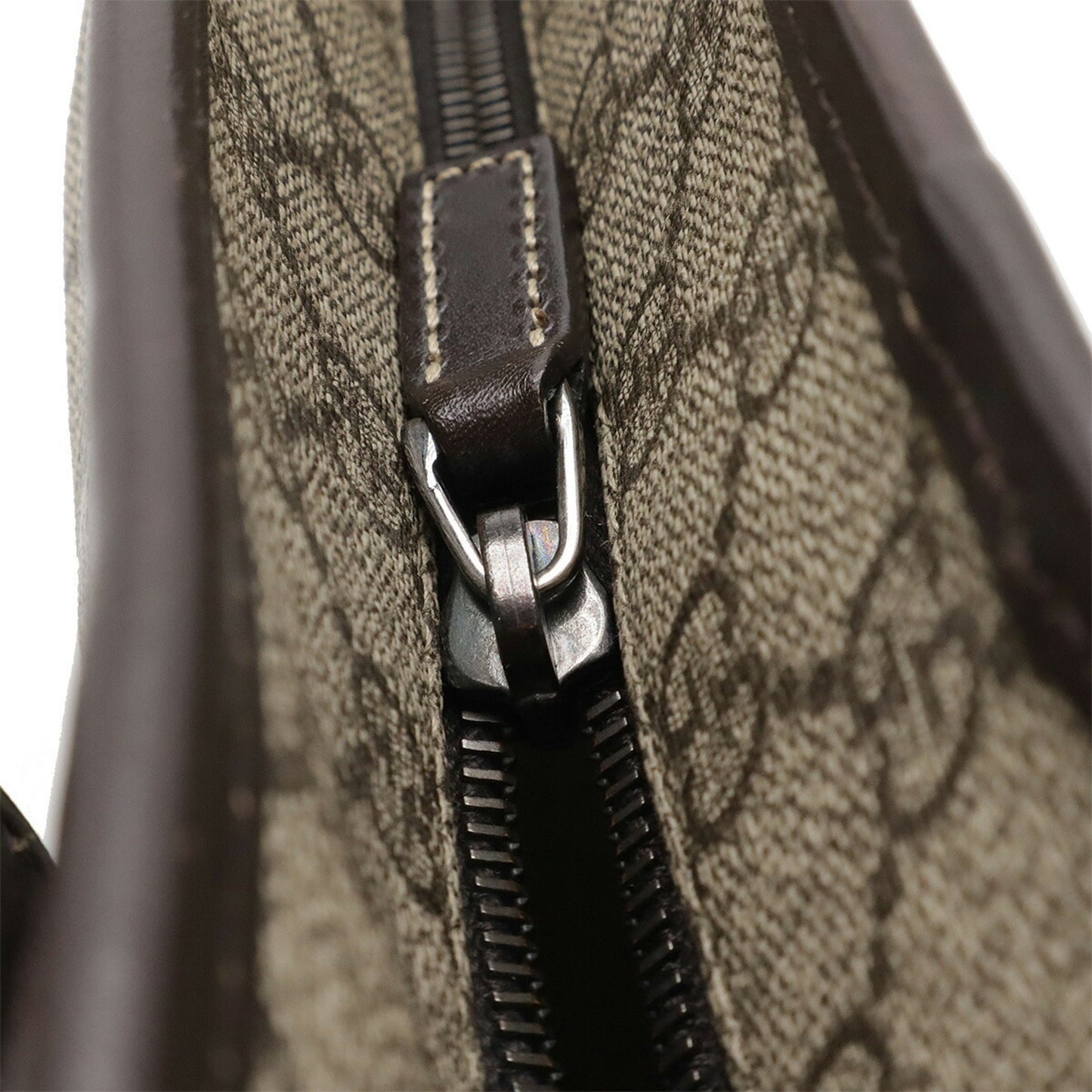 Gucci Gg Plus Beige Dark Brown Pvc Leather Shoulder Bag Tote Bag