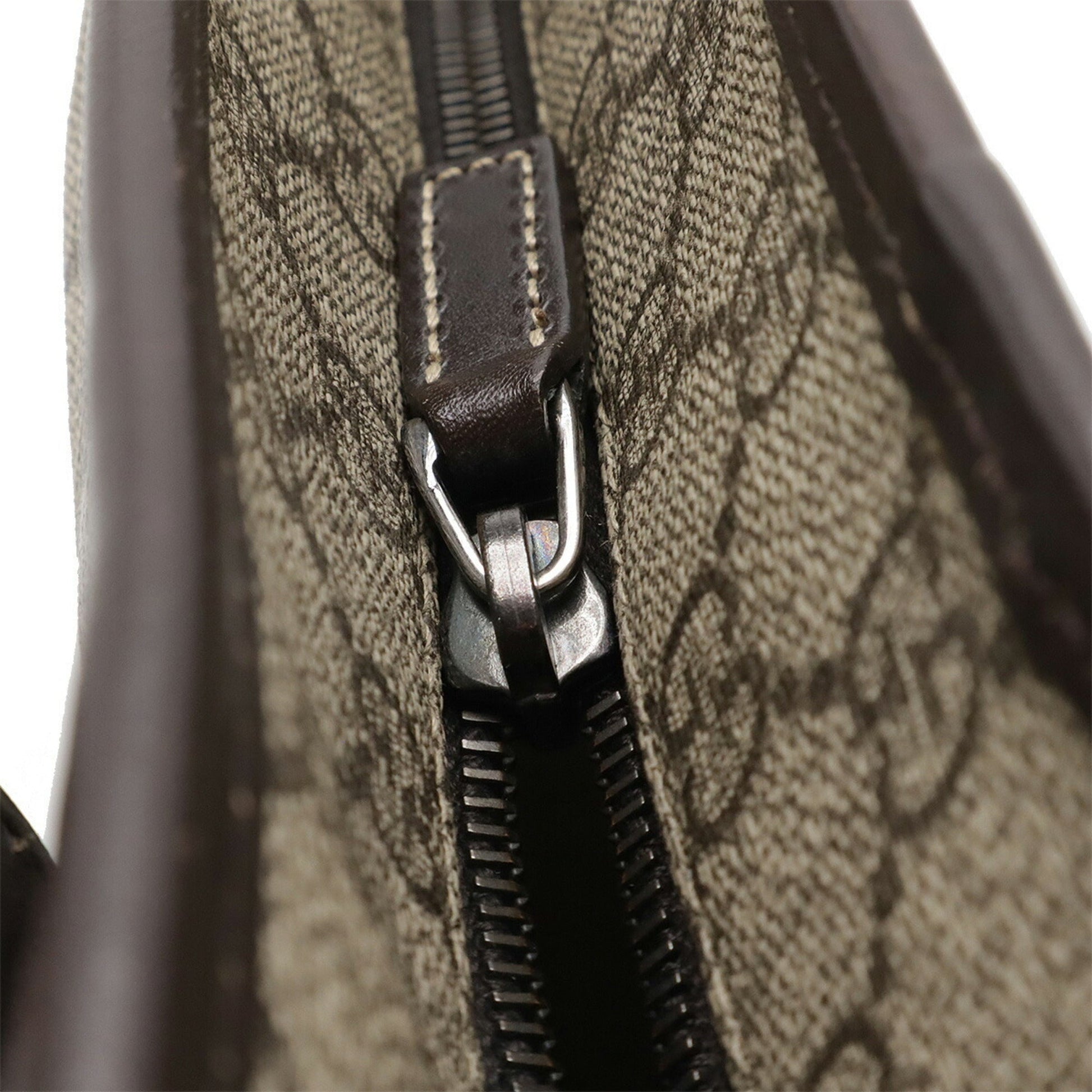 Gucci Gg Plus Beige Dark Brown Pvc Leather Shoulder Bag Tote Bag