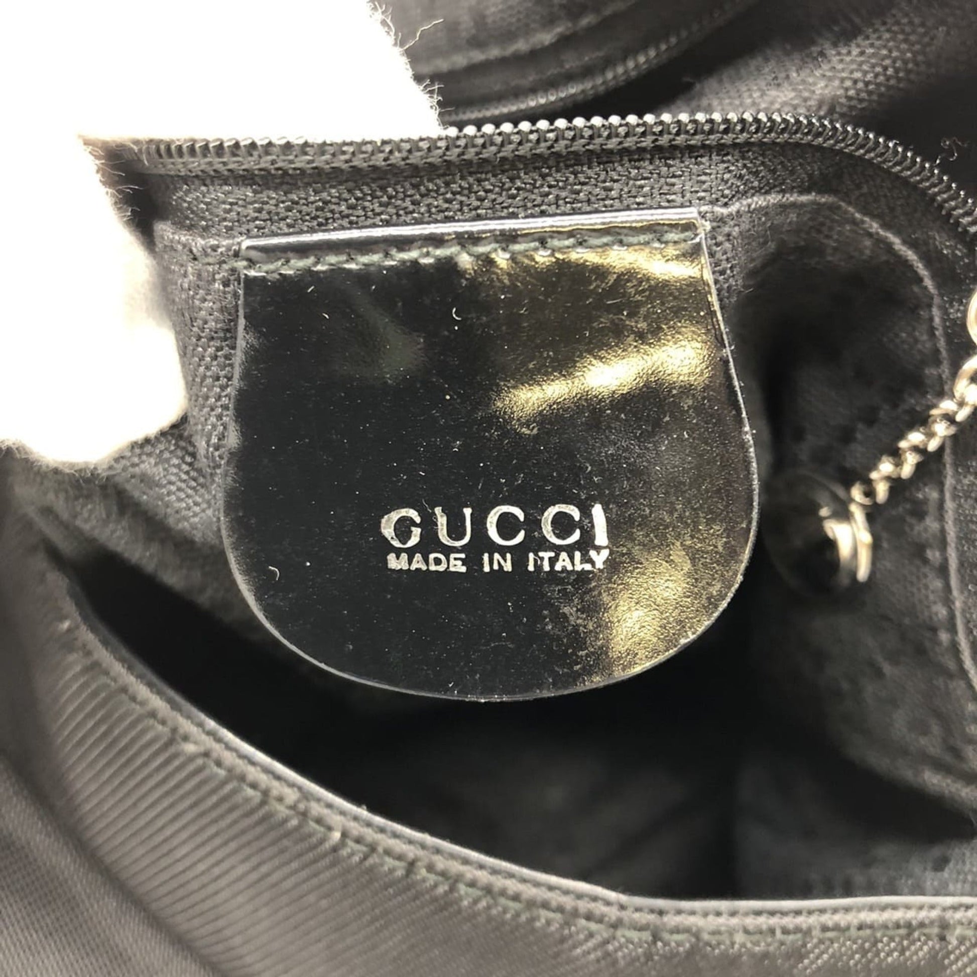Gucci Black Bamboo Nylon Handbag Shoulder Bag