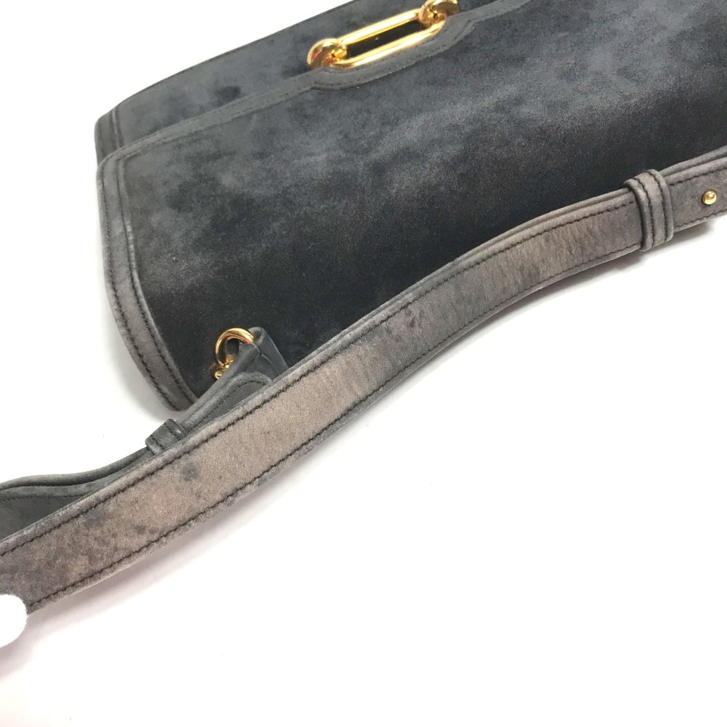 Hermes Shoulder Bag Leather Gray