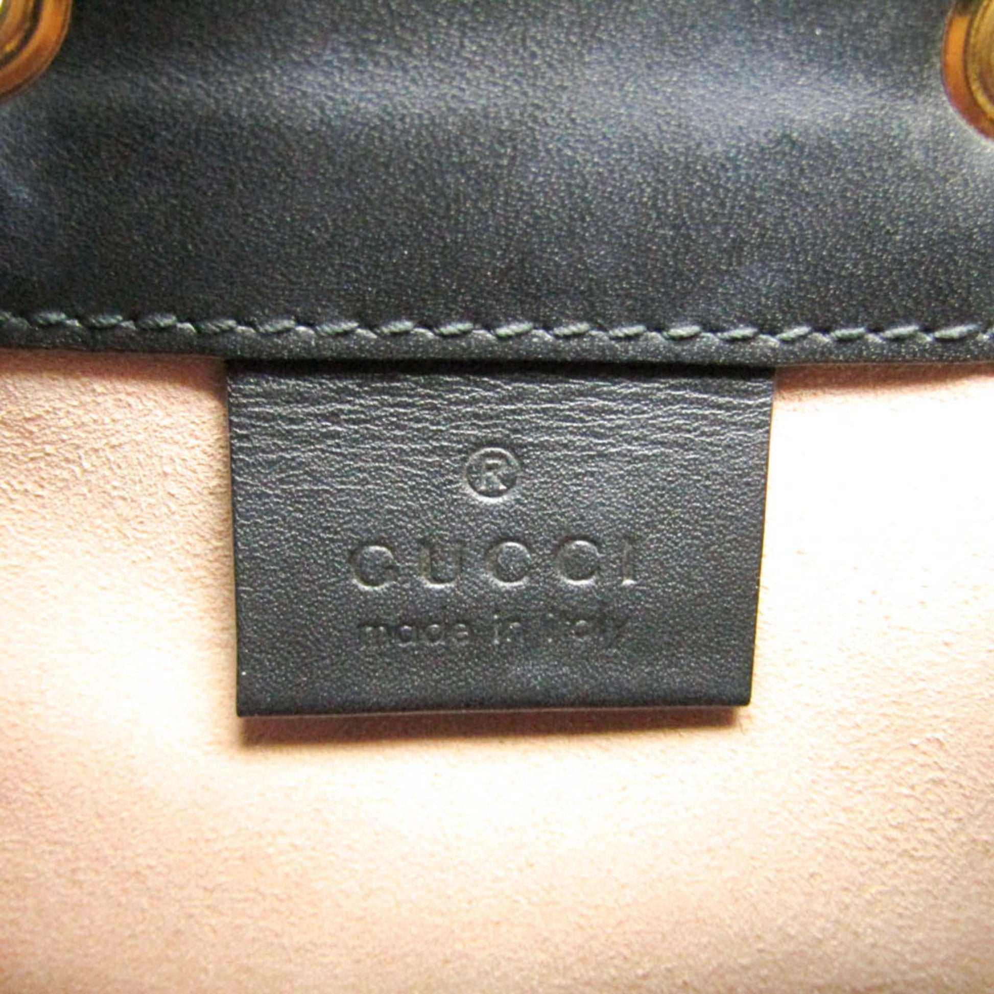 Gucci Black Navy Red Color Leather Suede Shoulder Bag