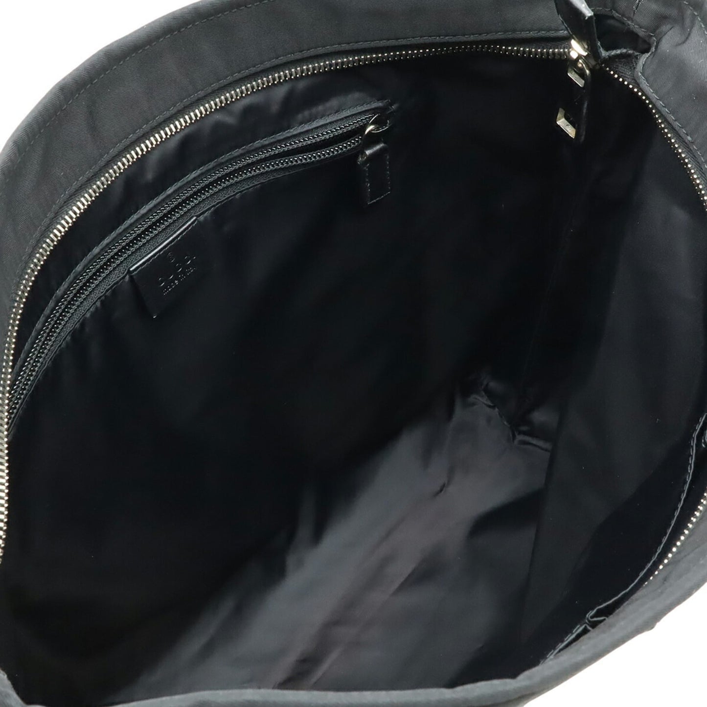 Gucci Black Gray Nylon Leather Shoulder Bag
