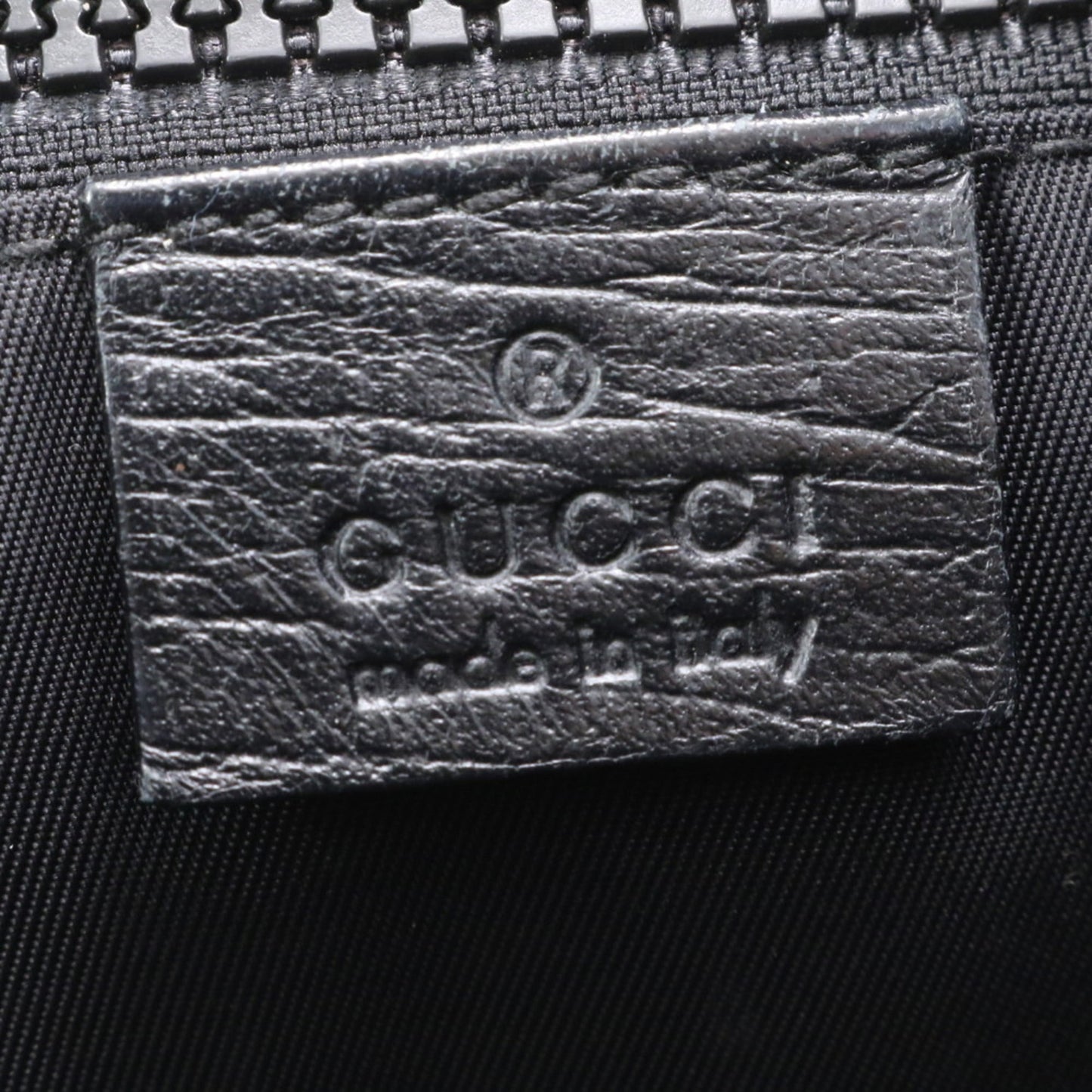 Gucci Black Leather Coated Canvas Shoulder Bag