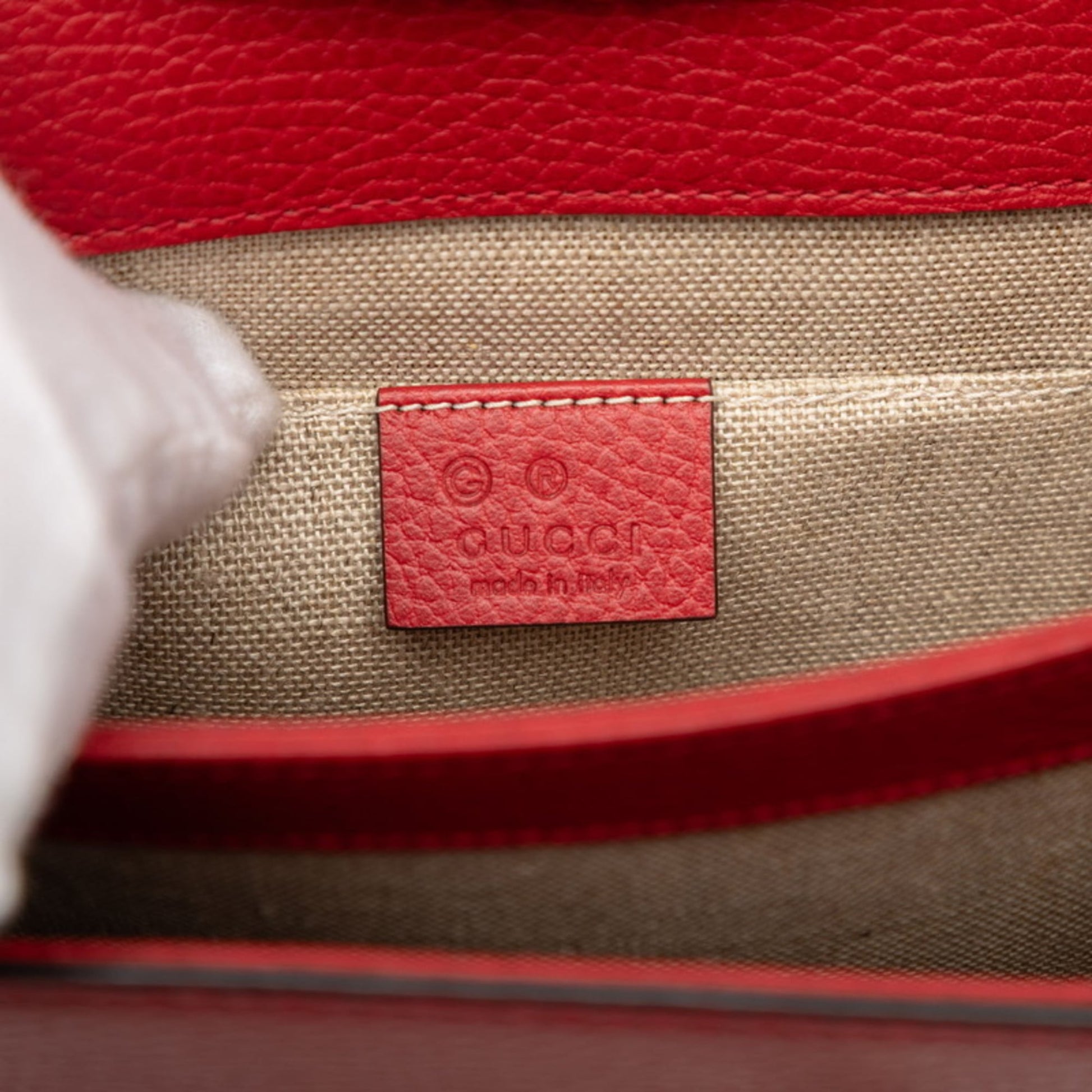 Gucci Red Color Leather Shoulder Bag