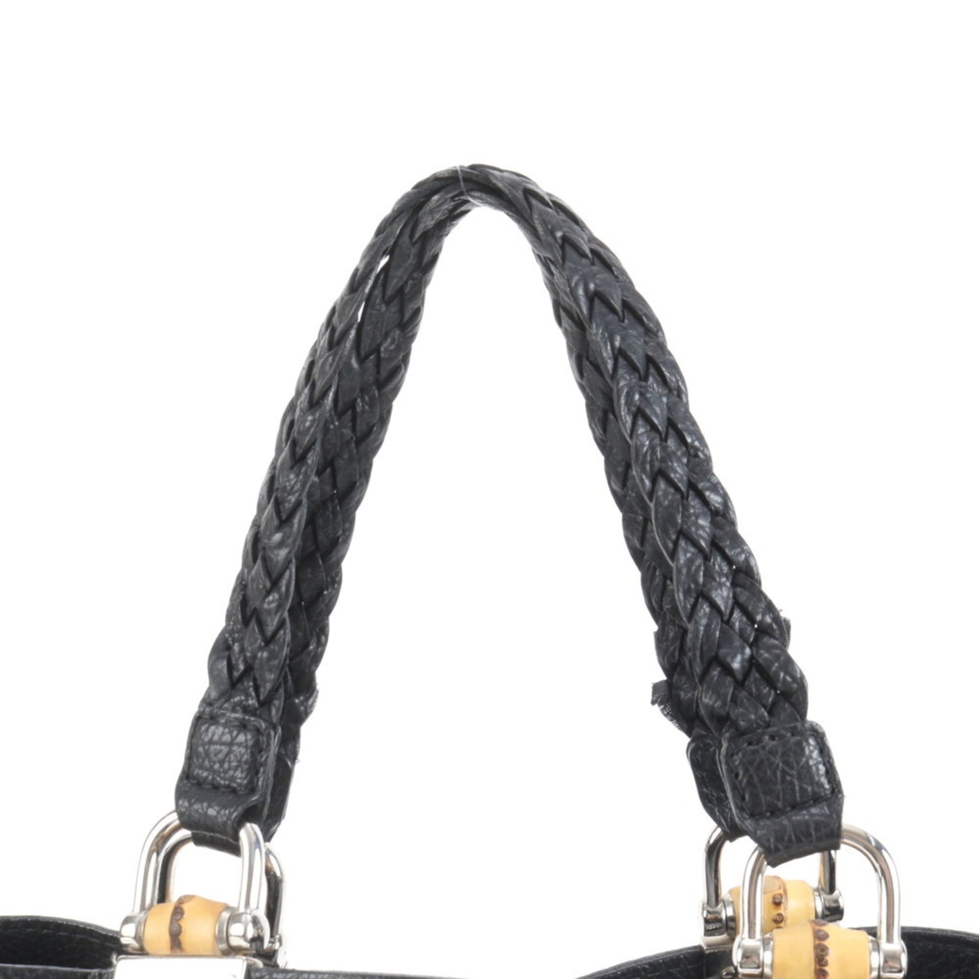 Gucci Black Leather Tote Bag
