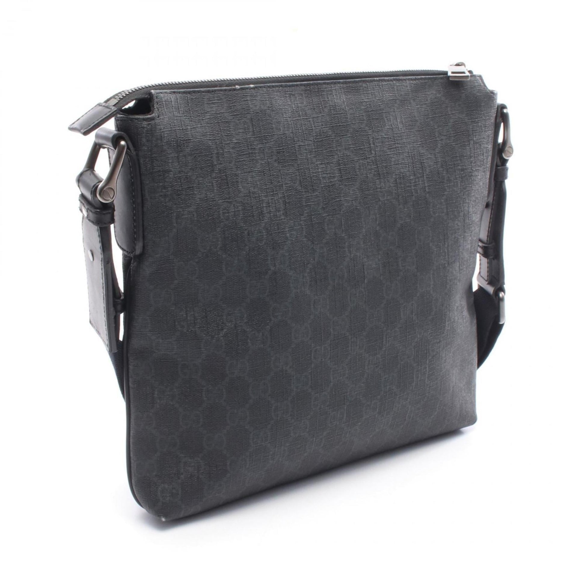 Gucci Black Gg Supreme Leather Shoulder Bag
