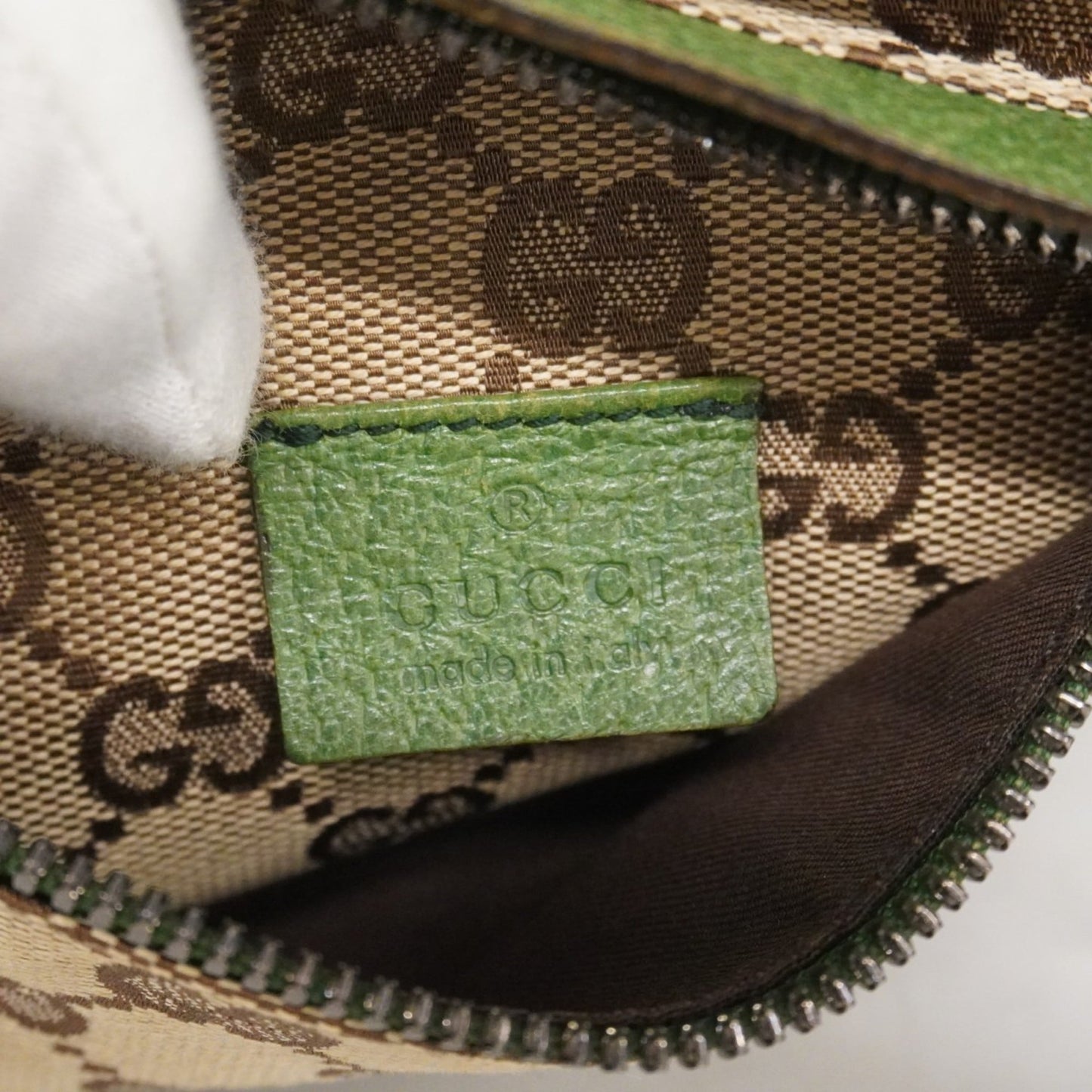 Gucci Brown Green Canvas Fanny Pack
