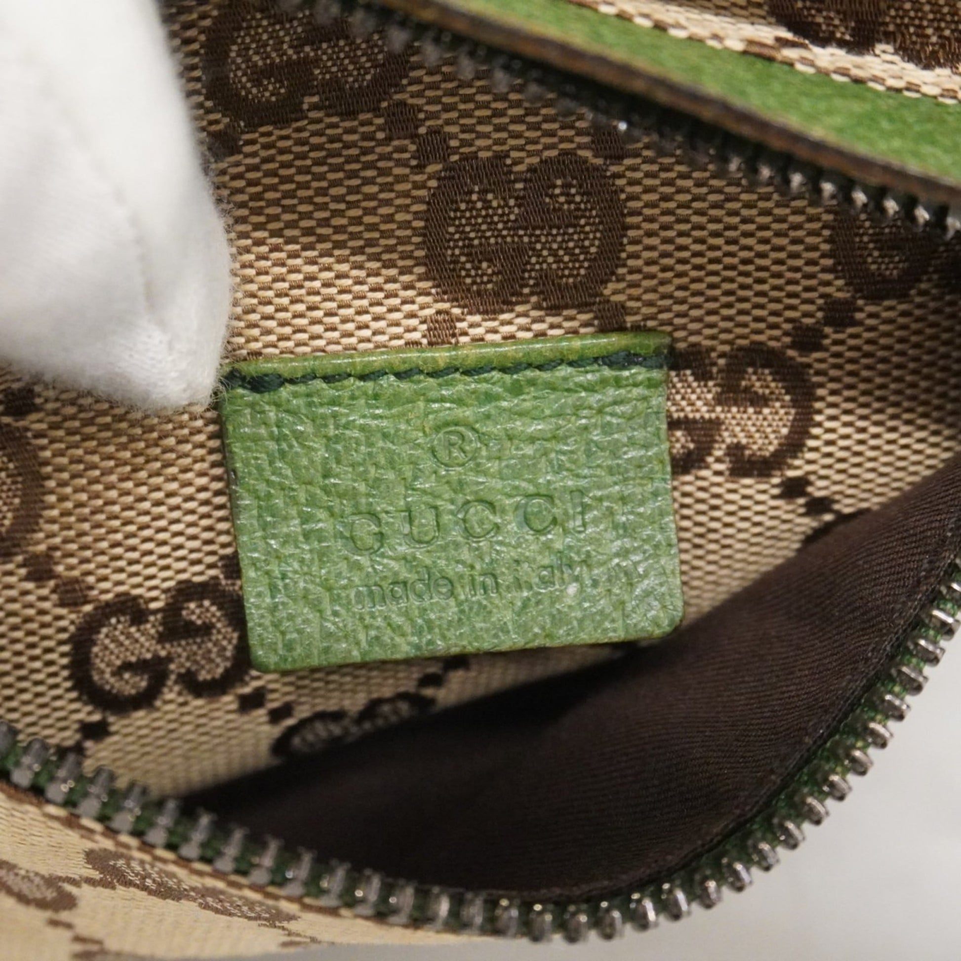Gucci Brown Green Canvas Fanny Pack