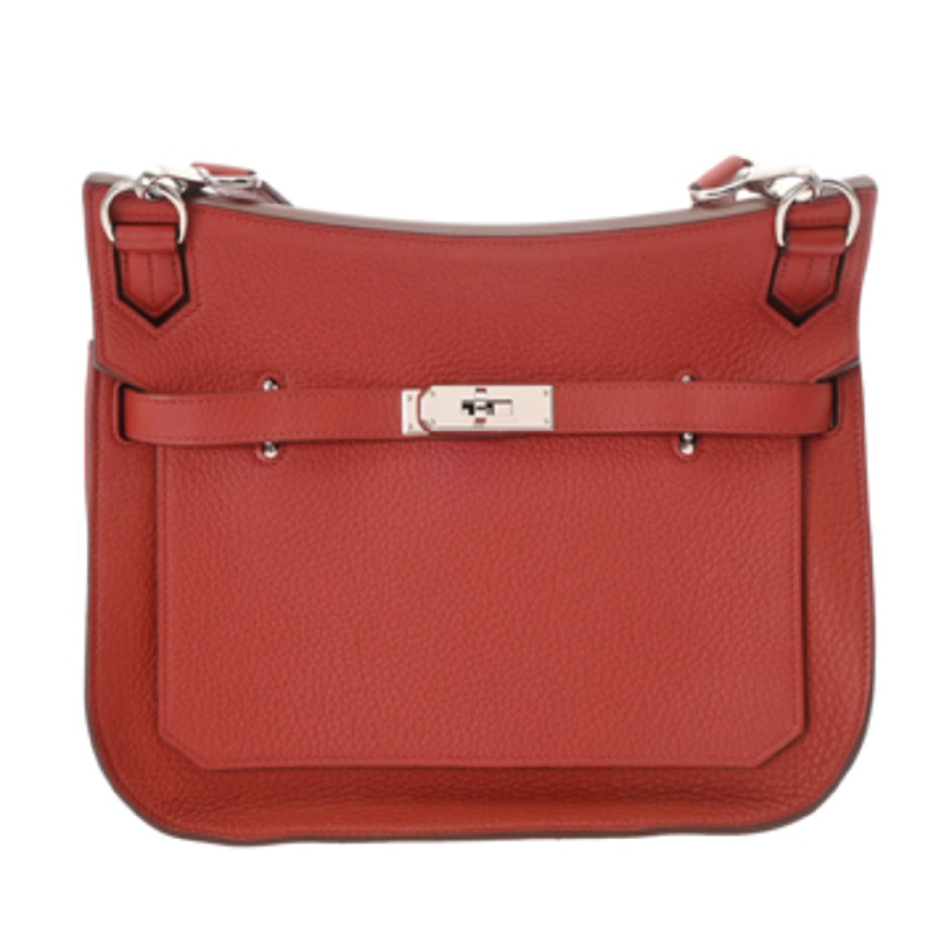Hermes Jypsiere Taurillon Clemence Shoulder Bag Leather Silver