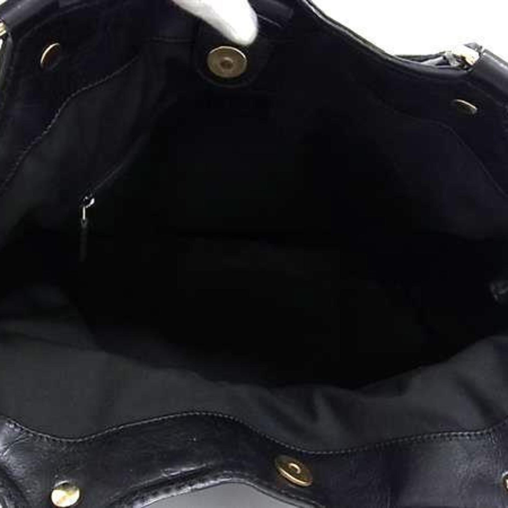 Gucci Sukey Black Leather Handbag Shoulder Bag Tote Bag