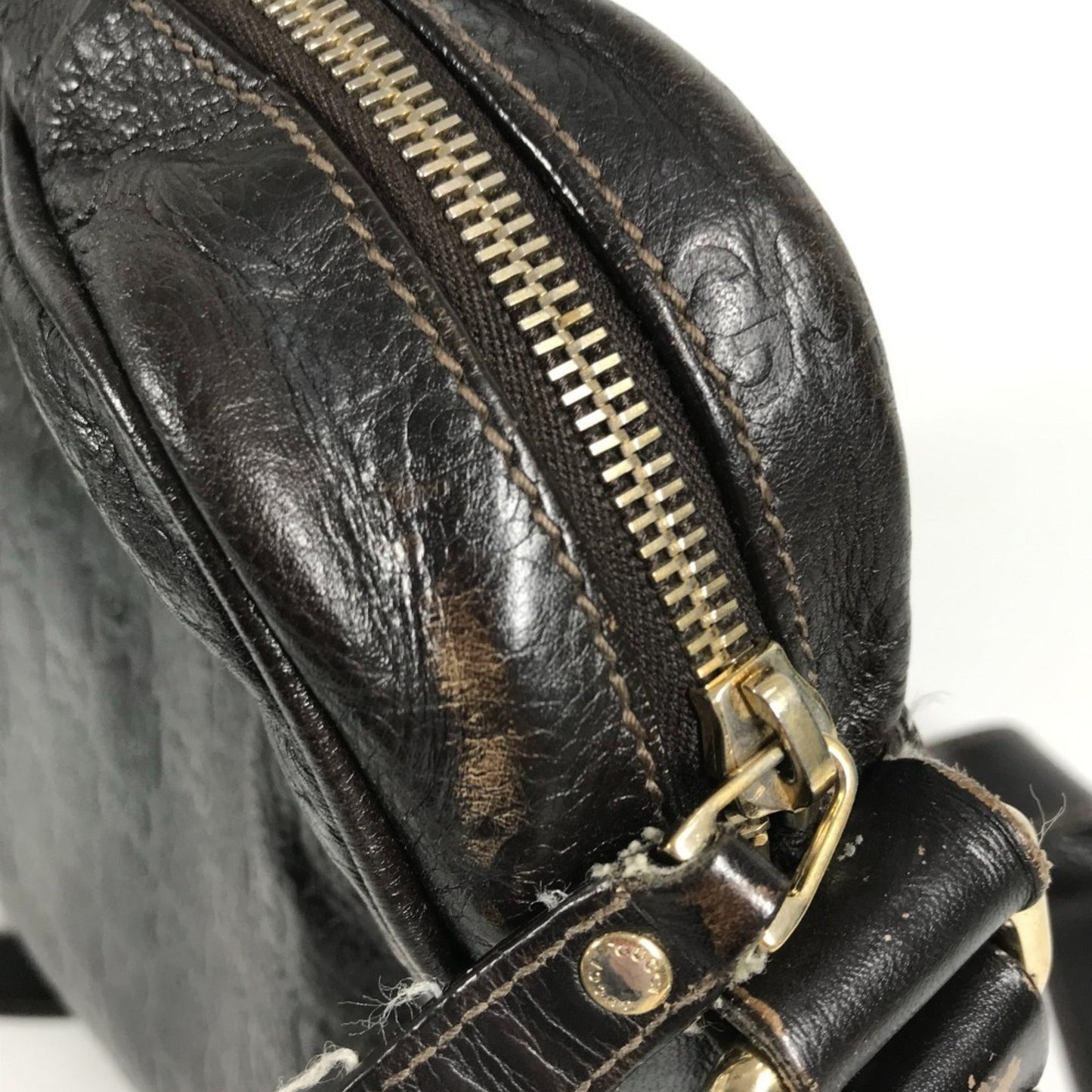 Gucci Brown Leather Pochette Shoulder Bag
