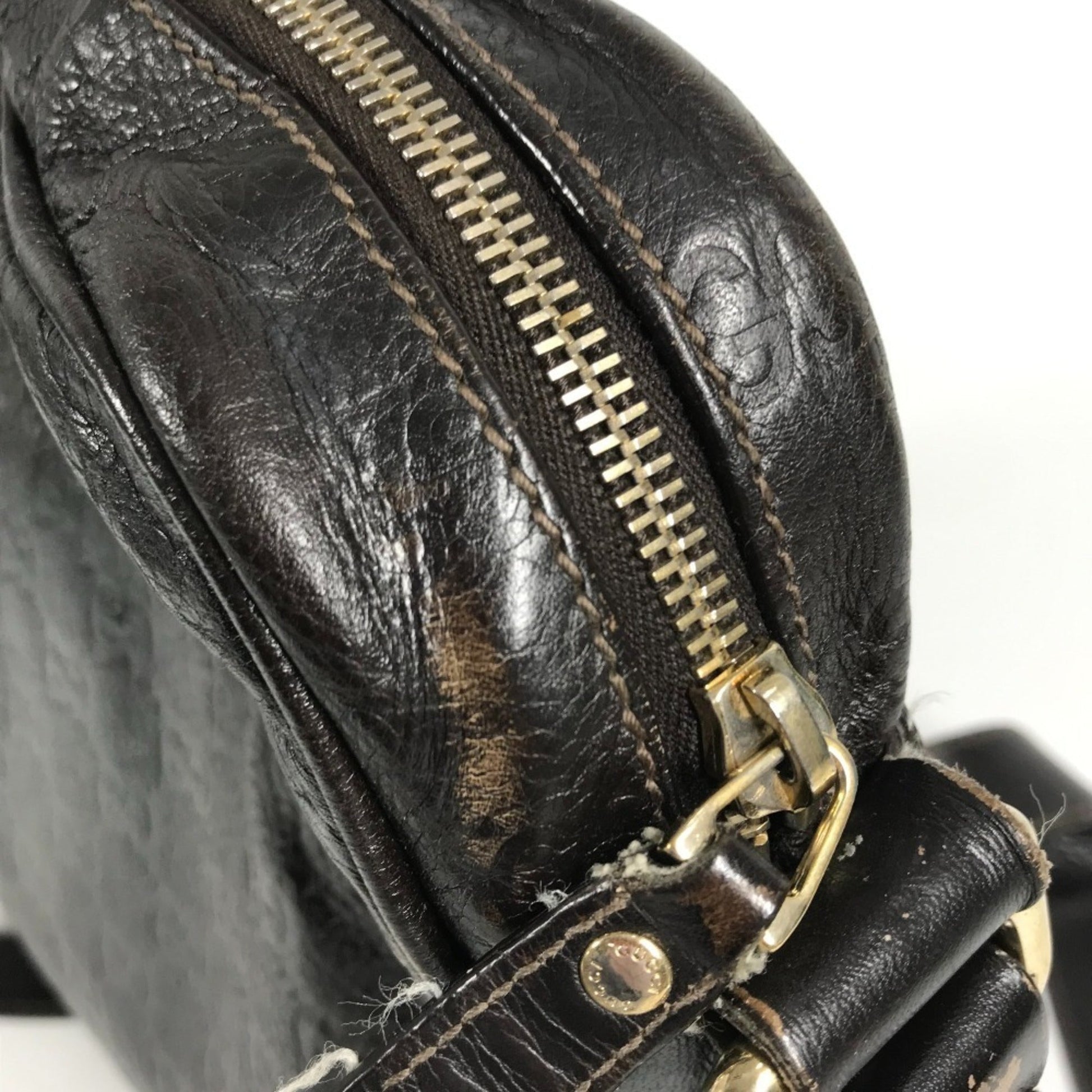Gucci Brown Leather Pochette Shoulder Bag