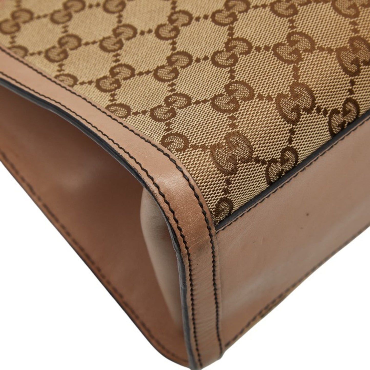 Gucci Gg Canvas Beige Pink Gg Canvas Leather Shoulder Bag