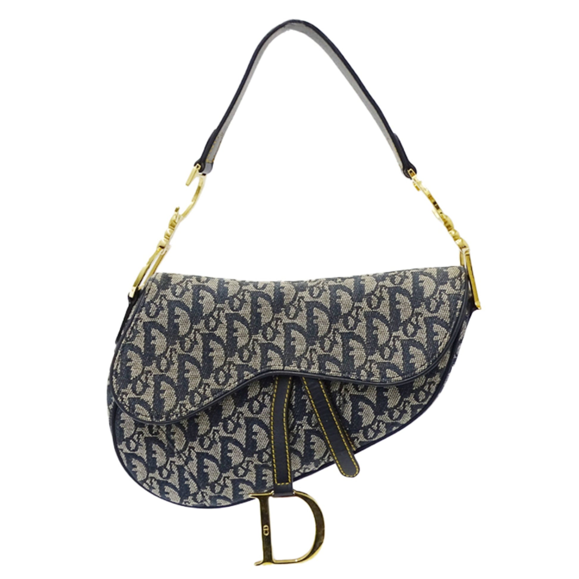 Dior Handbag Christian Jacquard Shoulder Bag Blue