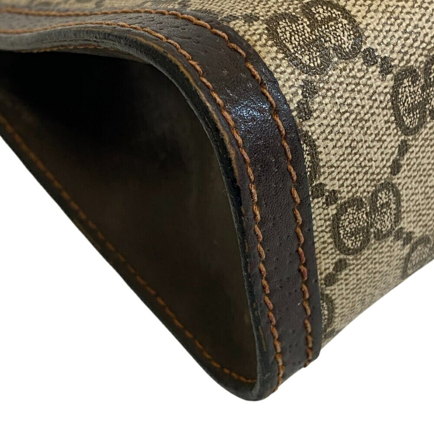 Gucci Brown Pvc Coated Canvas Clutch Bag