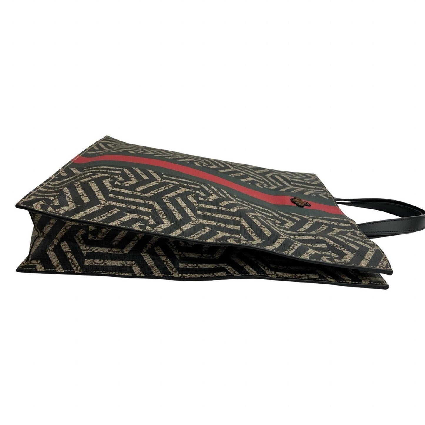 Gucci Black Brown Green Red Color Pvc Leather Handbag Shoulder Bag Tote Bag