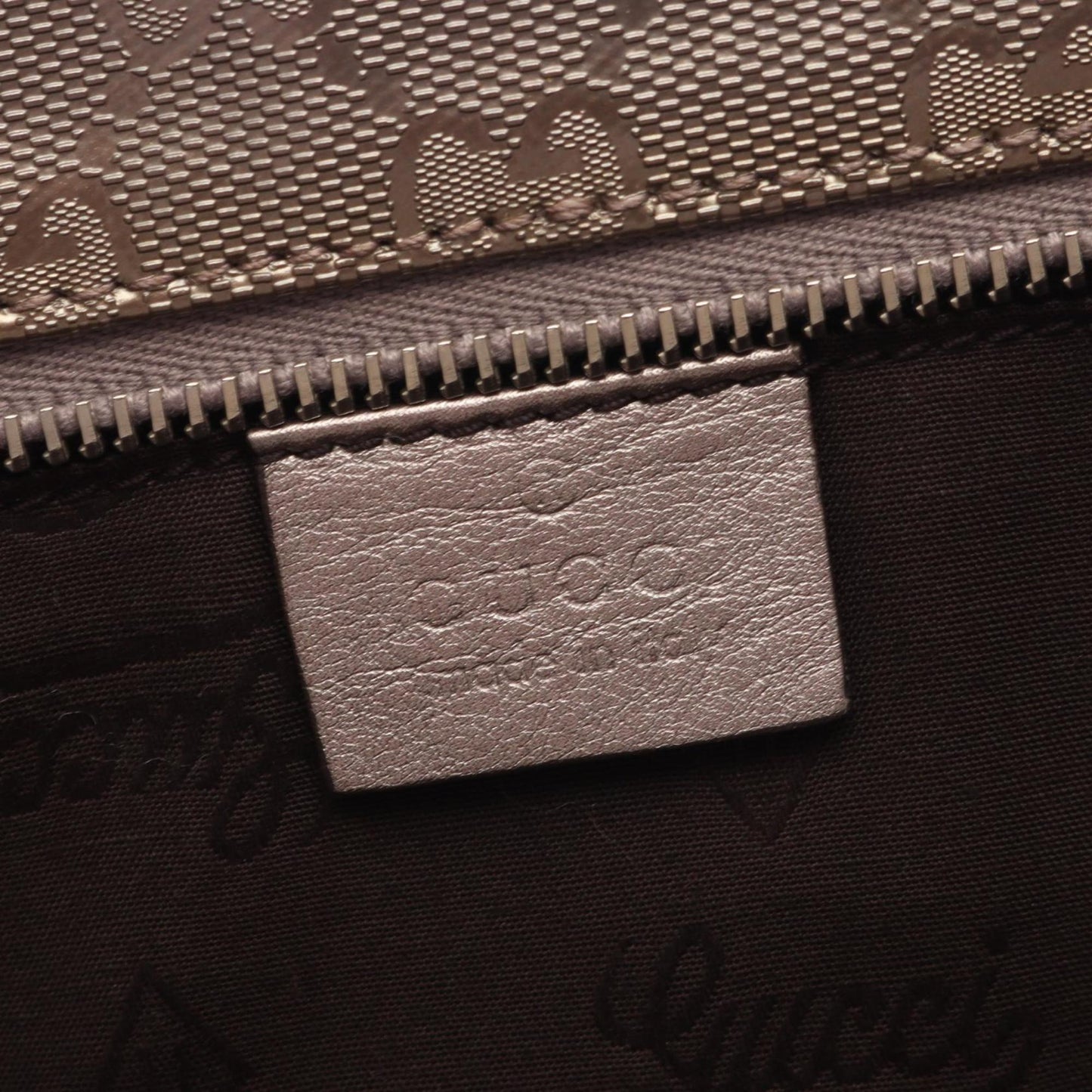 Gucci Gg Imprimé Brown Pvc Coated Canvas Leather Tote Bag