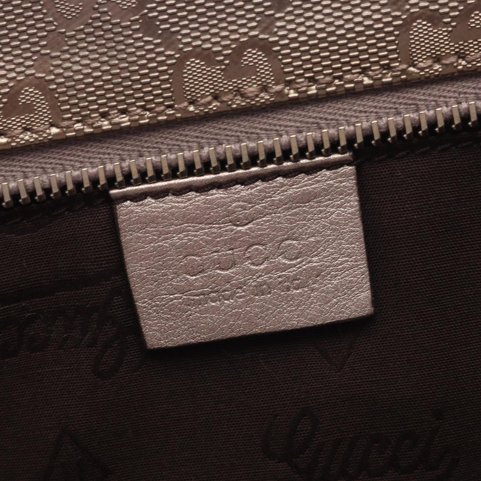 Gucci Gg Imprimé Brown Pvc Coated Canvas Leather Tote Bag