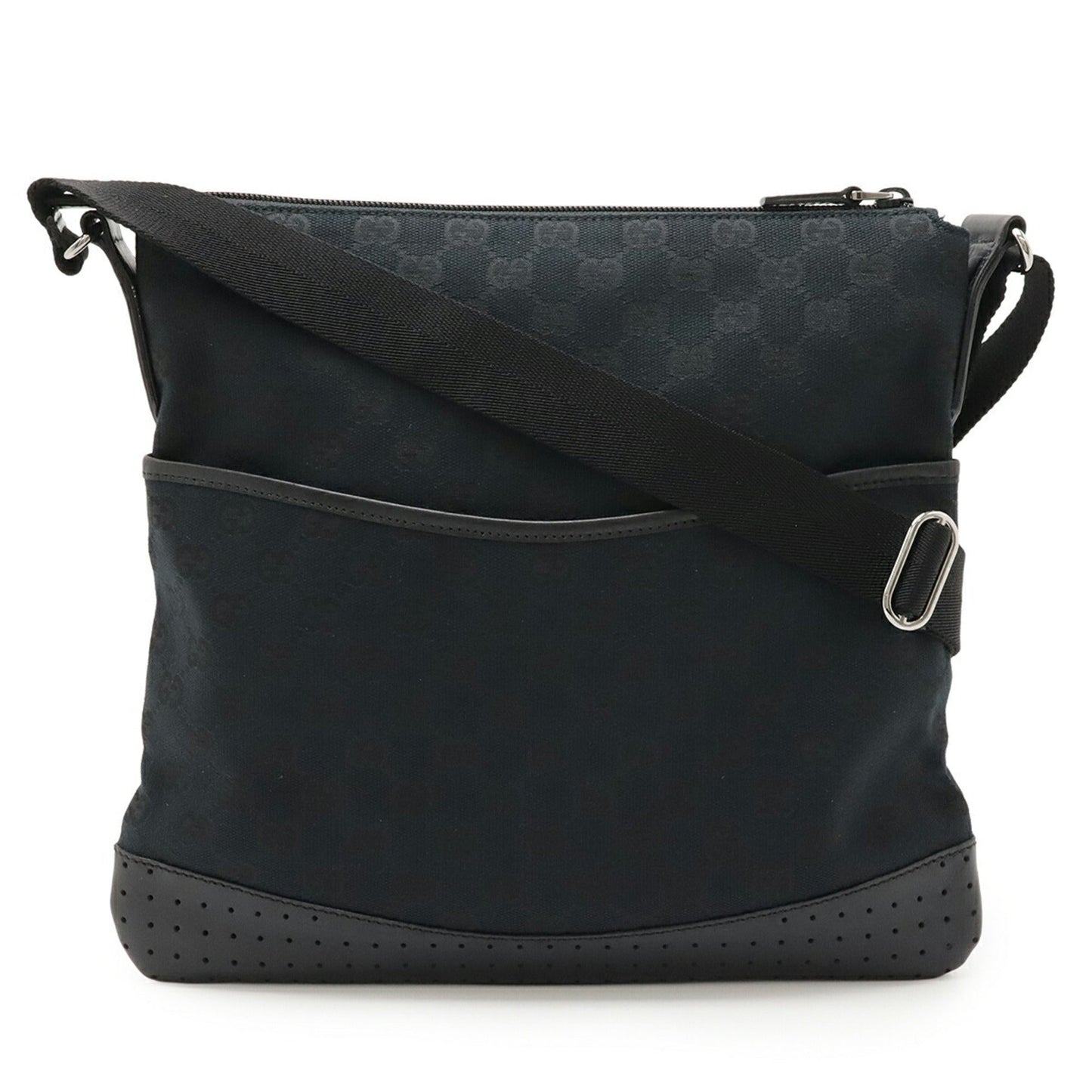Gucci Black Canvas Leather Shoulder Bag