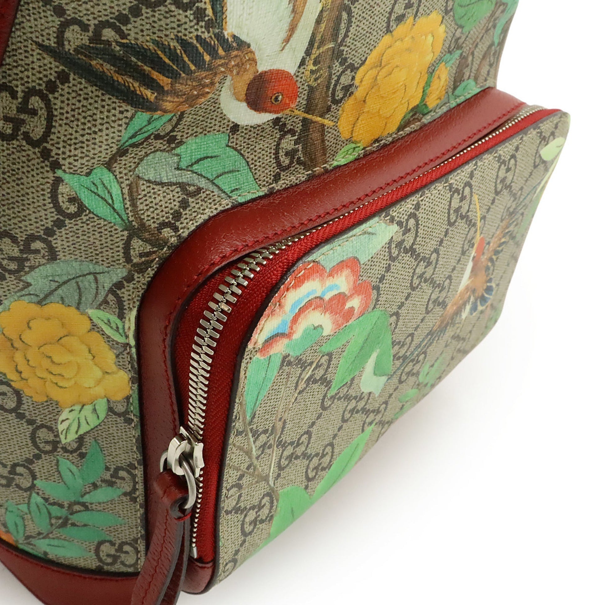 Gucci Beige Multi-Color Red Color Gg Supreme Leather Backpack